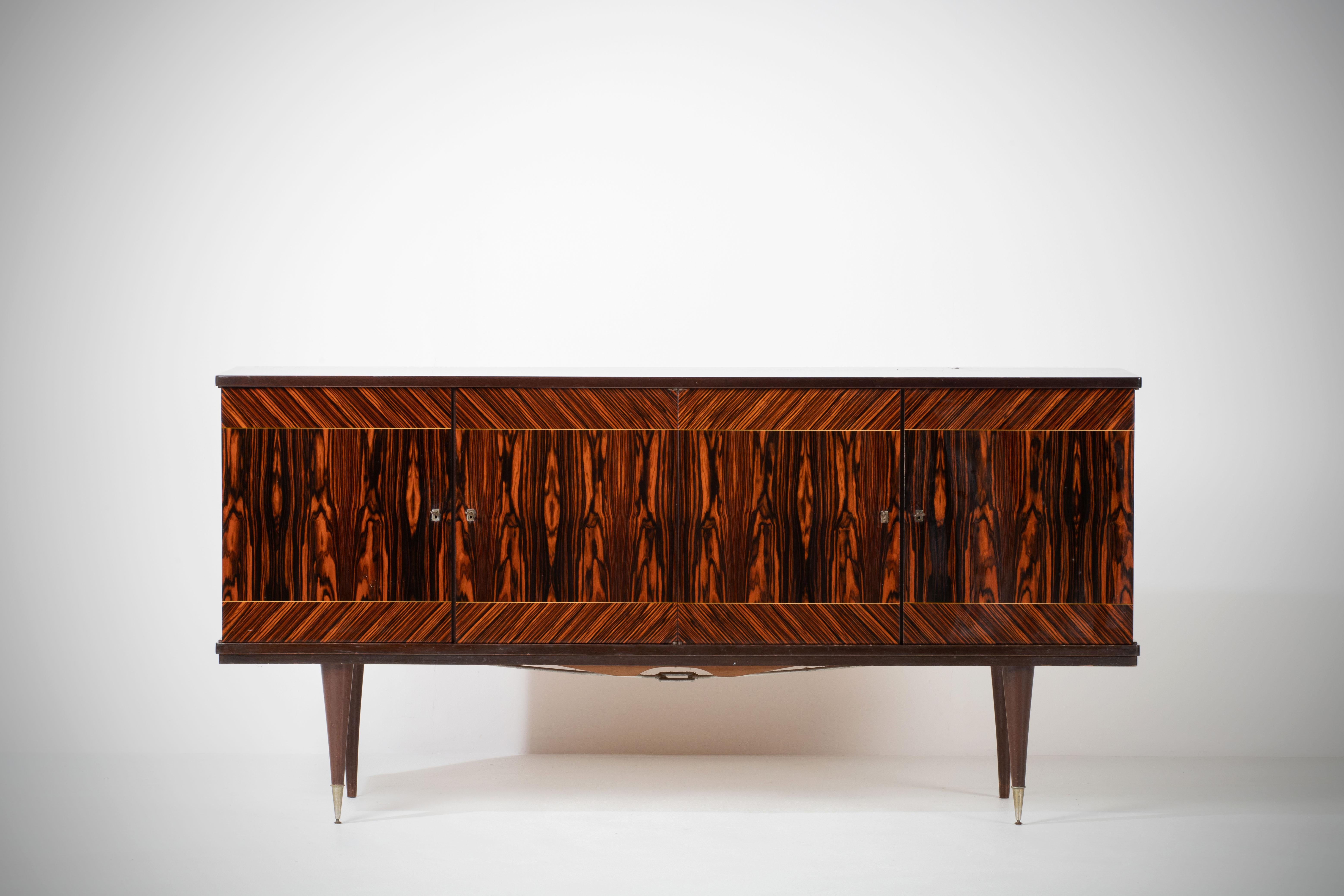 French Mid-Century Macassar Sideboard, France, 1960s For Sale