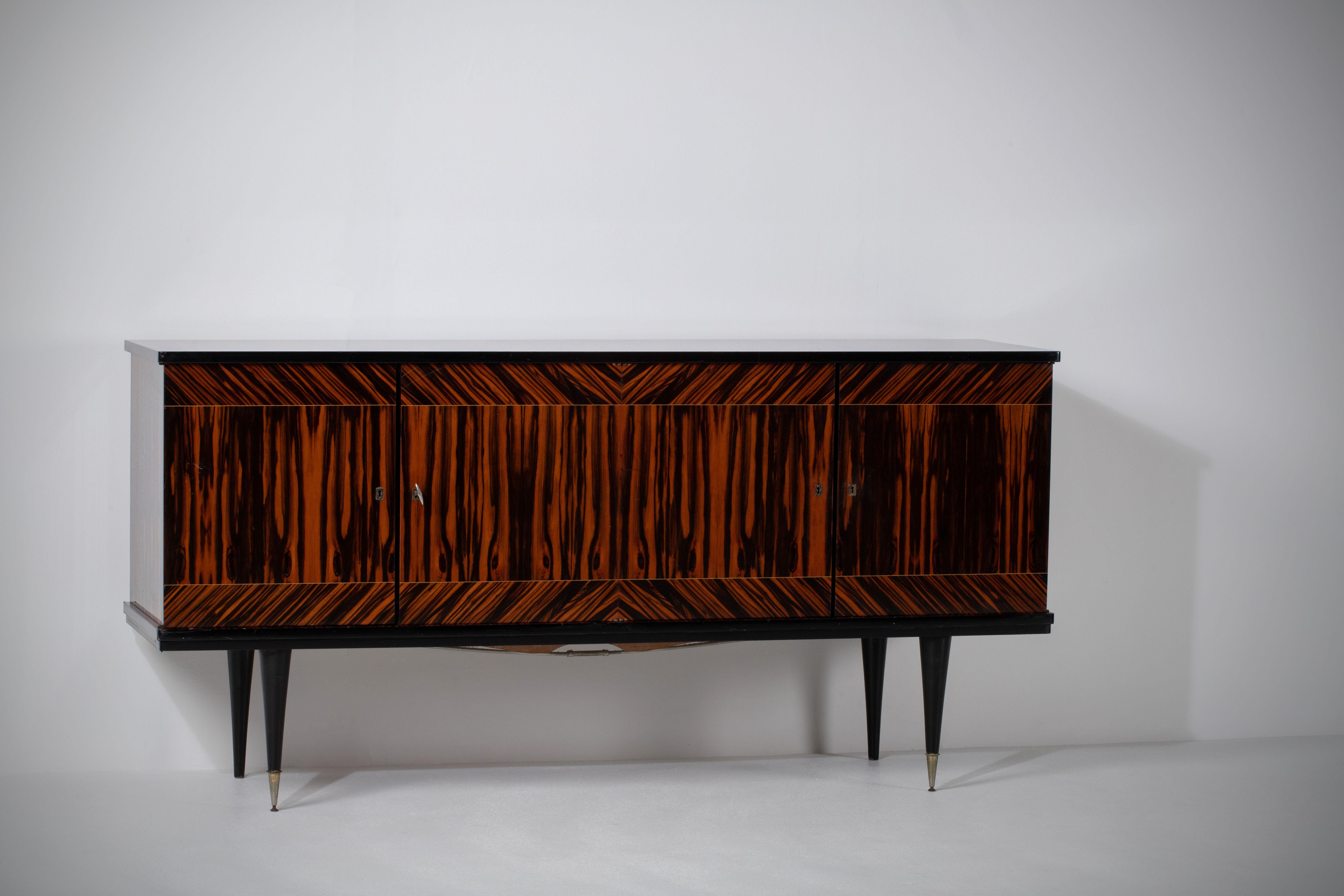 French Mid-Century Macassar Sideboard, France, 1960s For Sale