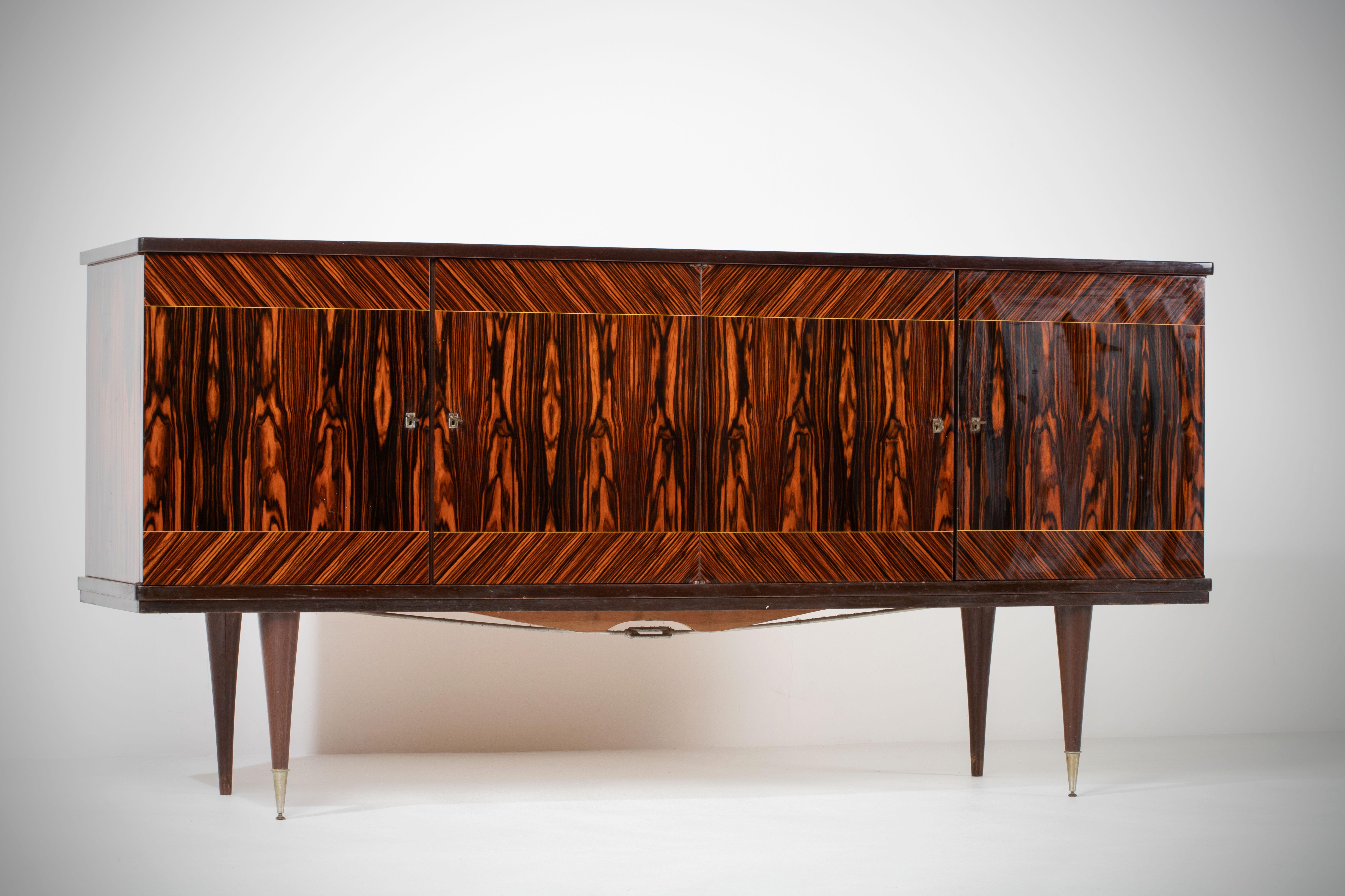 Mid-Century Macassar Sideboard, France, 1960s In Good Condition For Sale In Wiesbaden, DE