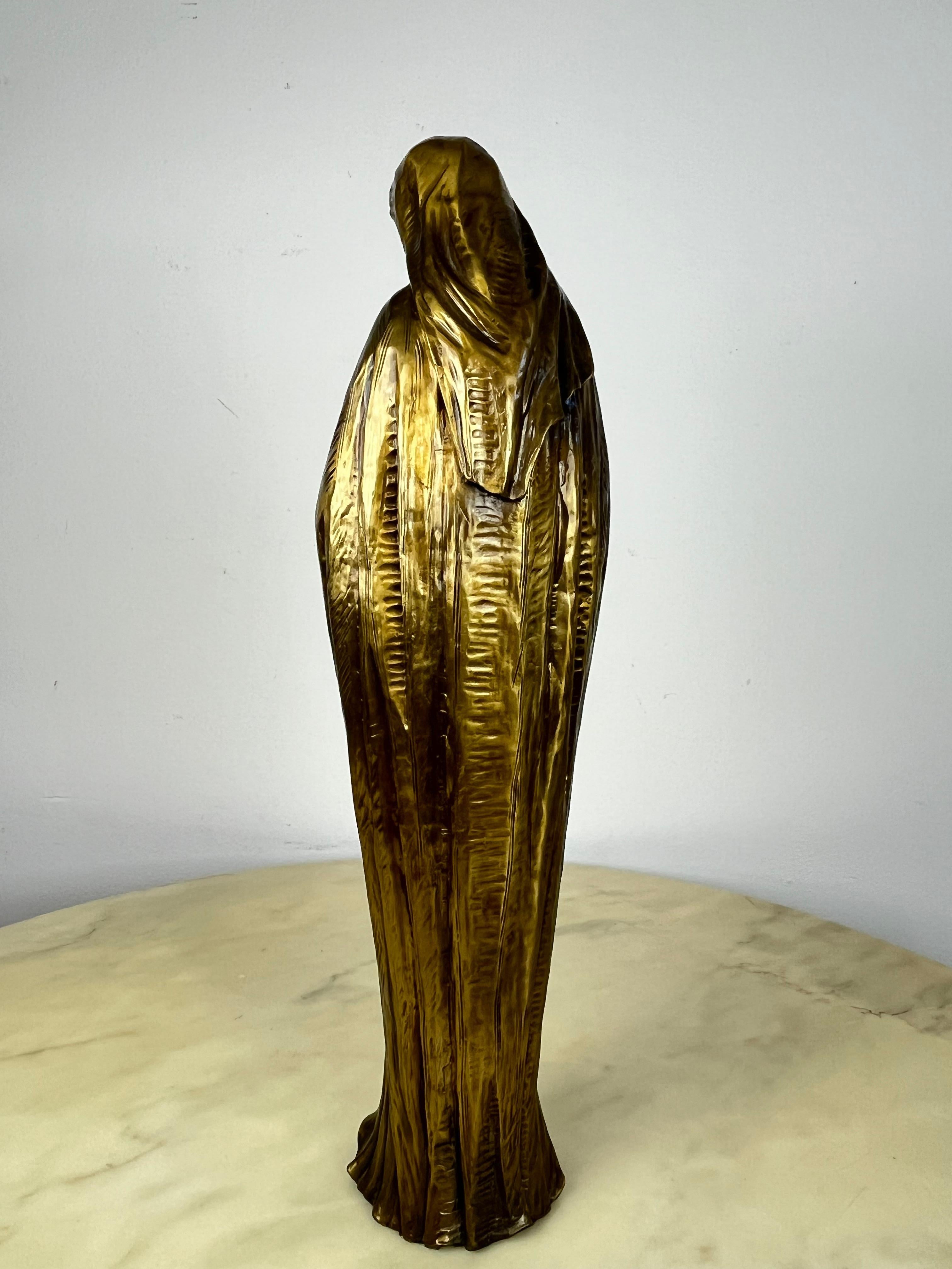 Madonna-Bronzestatue aus der Mitte des Jahrhunderts 64 cm  im Angebot 1