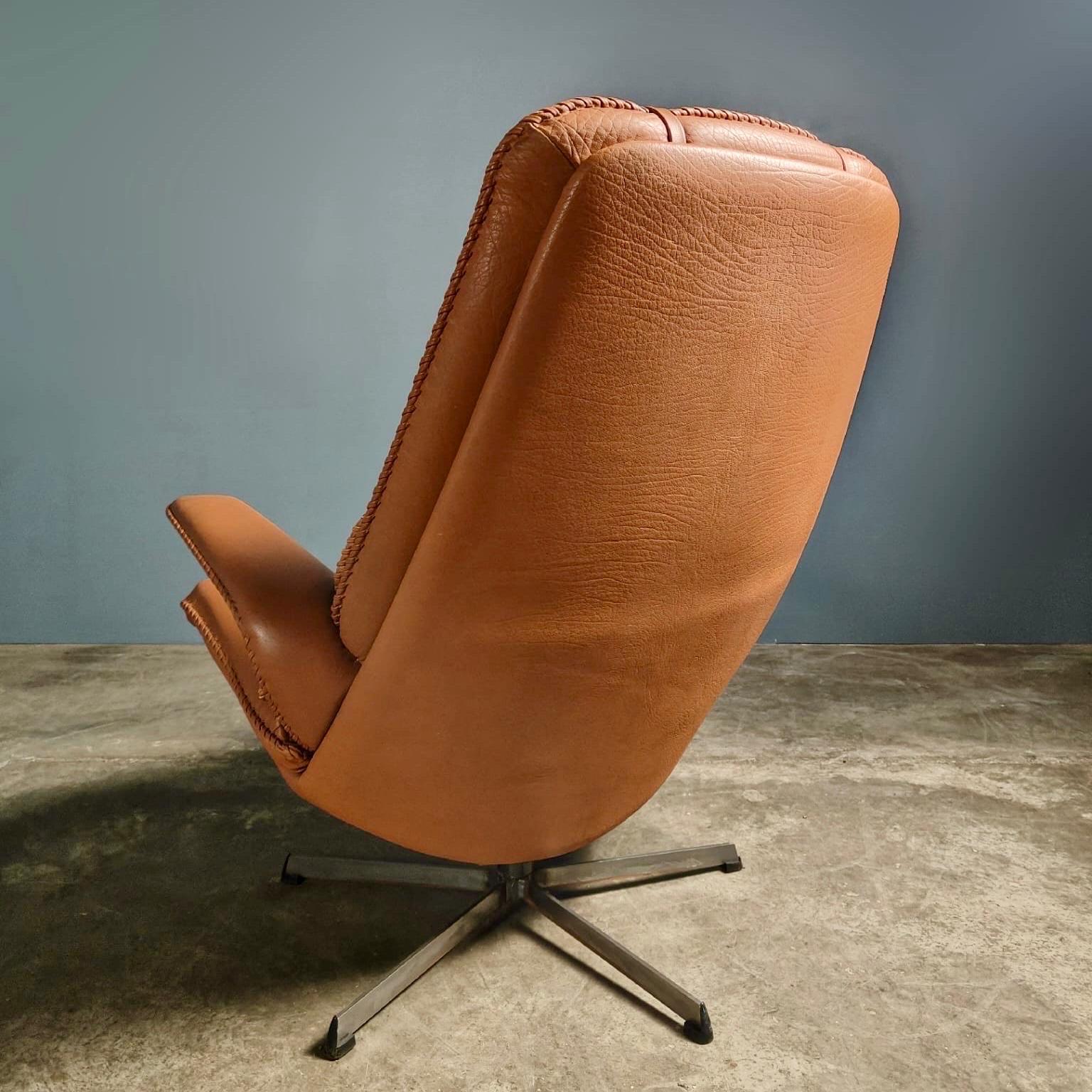 Mid-20th Century Mid Century Madsen & Schubell M&S Møbler MS86 Armchair Tan Brown Leather Vintage