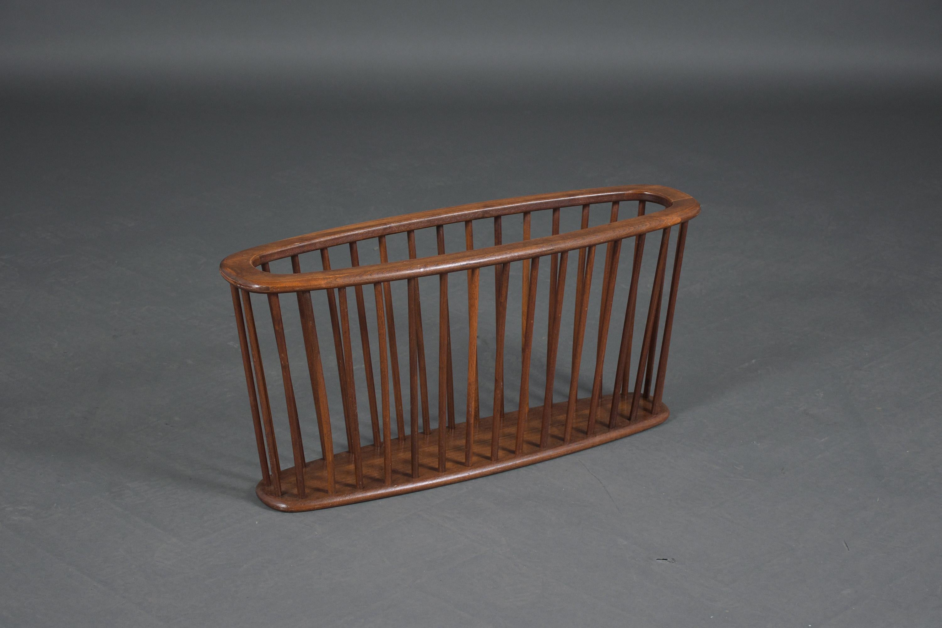 vintage wood magazine rack