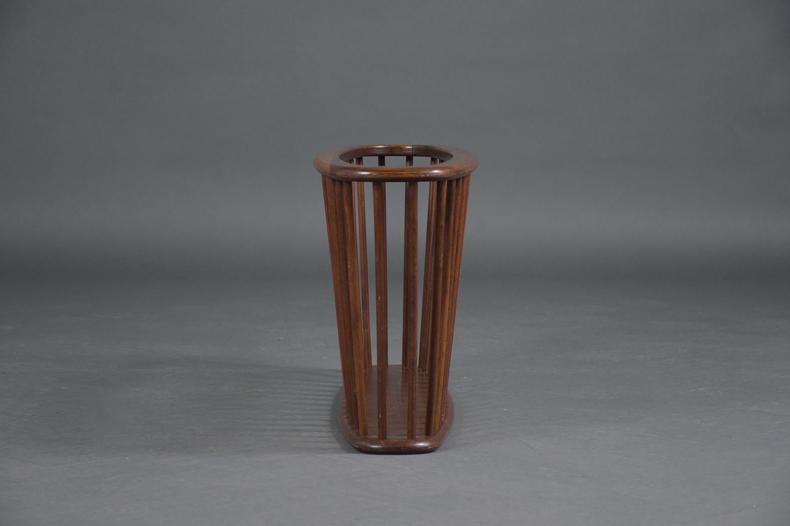 Walnut Vintage Mid-Century Magazine Rack For Sale