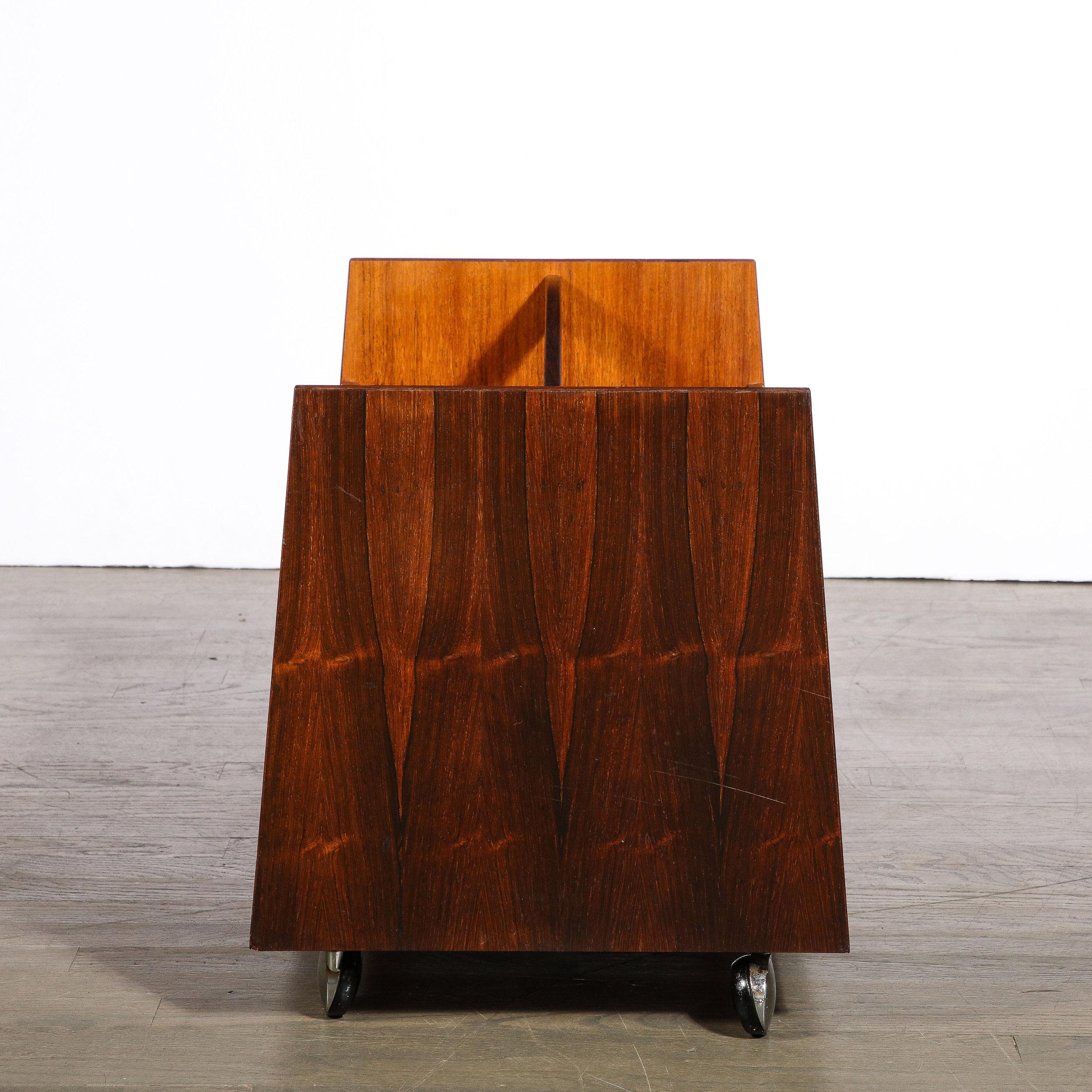 Mid-Century Magazine Rack in Book-Matched Rosewood by Rolf Hesland for Bruskbo For Sale 4