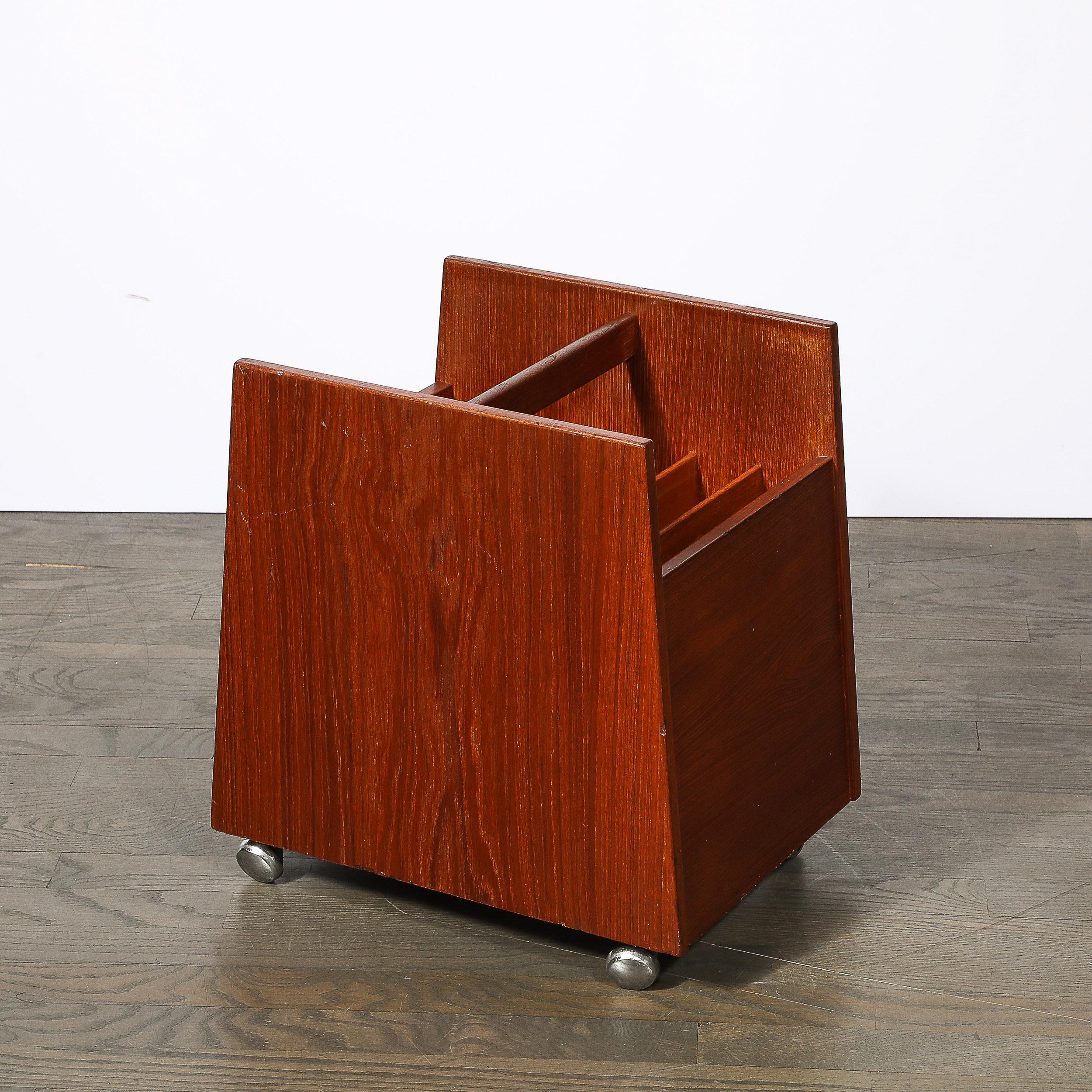 Mid-Century Modern Mid-Century Magazine Rack in Book-Matched Rosewood by Rolf Hesland for Bruskbo For Sale