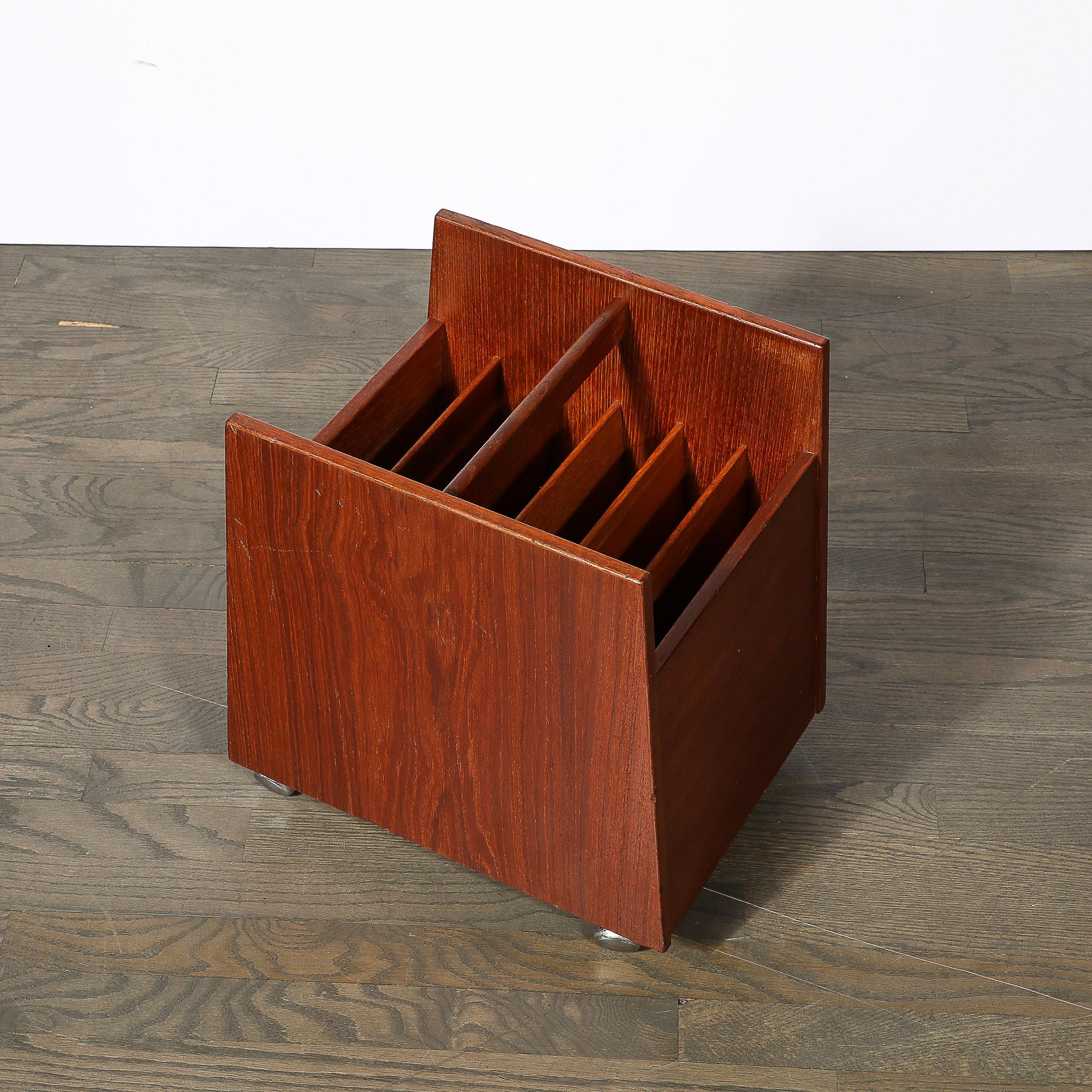 Norwegian Mid-Century Magazine Rack in Book-Matched Rosewood by Rolf Hesland for Bruskbo For Sale