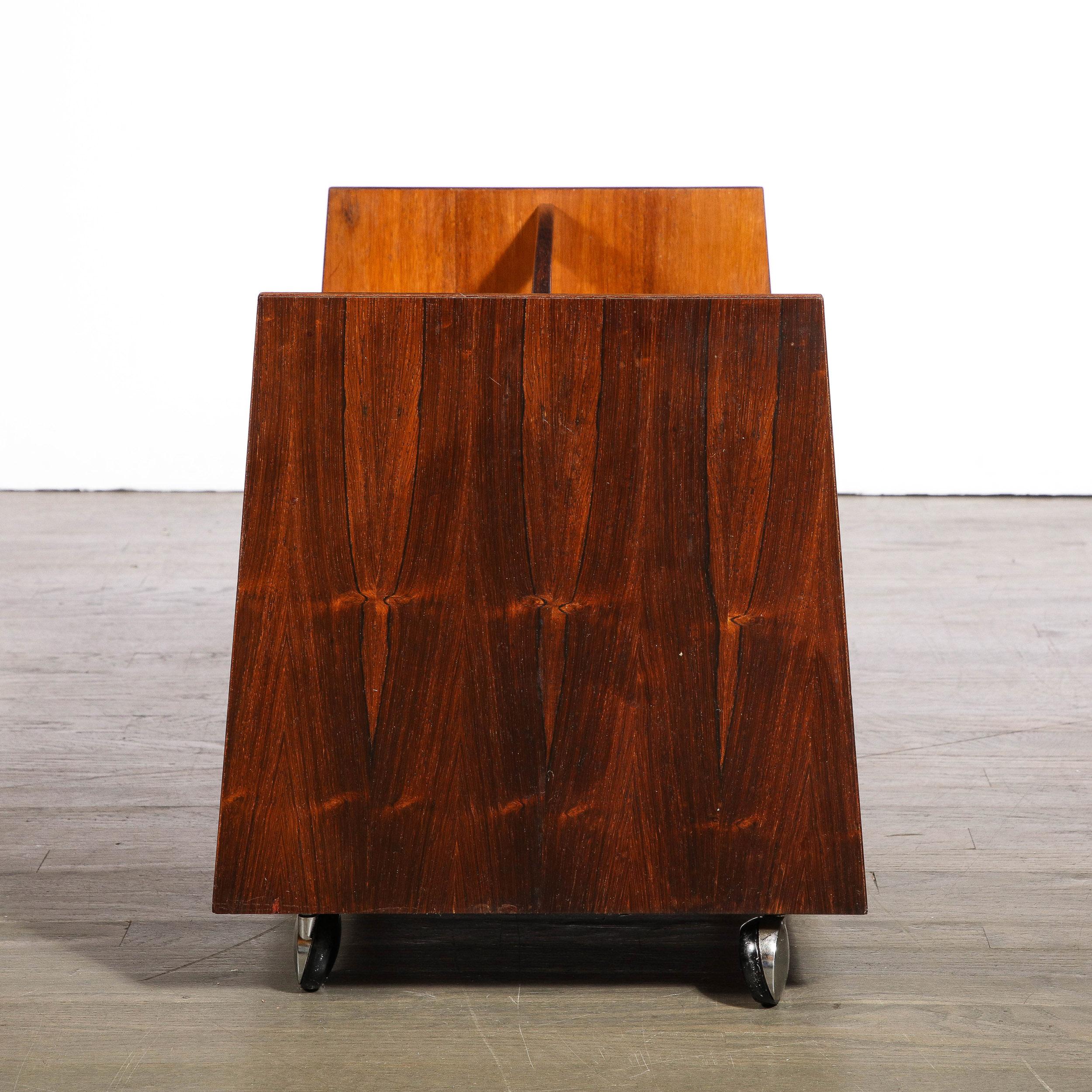 Mid-Century Magazine Rack in Book-Matched Rosewood by Rolf Hesland for Bruskbo For Sale 1