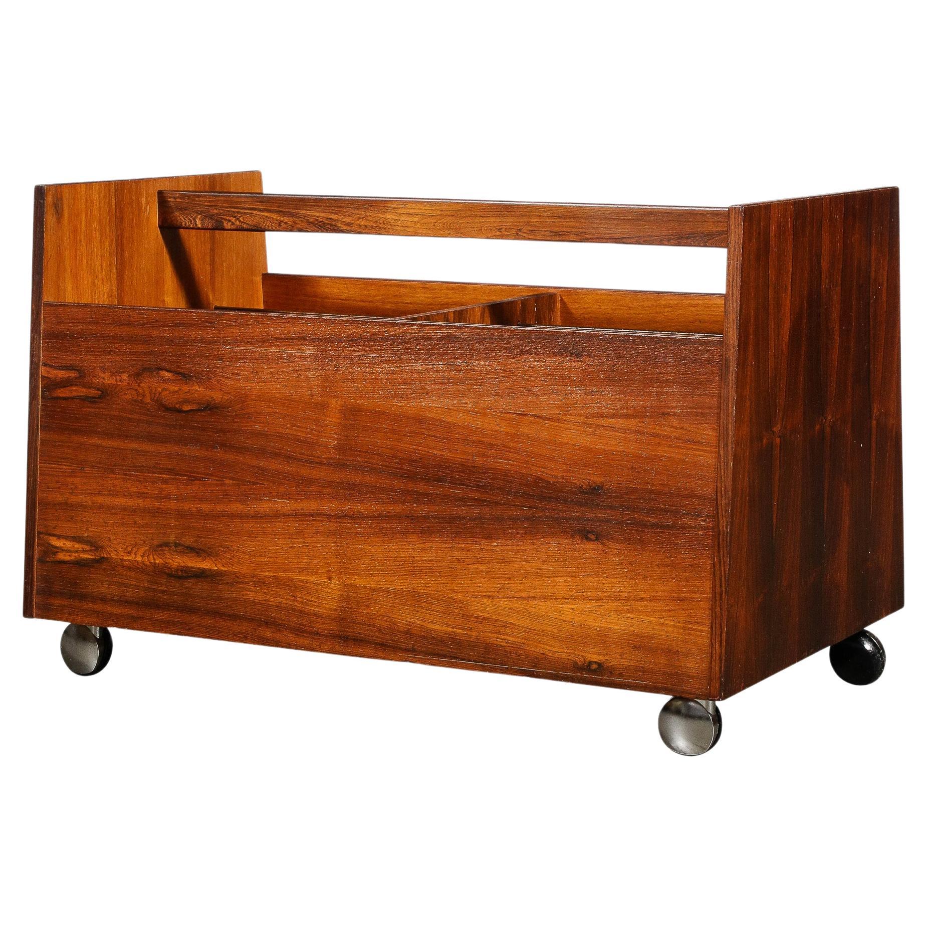 Mid-Century Magazine Rack in Book-Matched Rosewood by Rolf Hesland for Bruskbo For Sale
