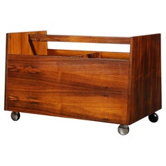 Retro Mid-Century Magazine Rack in Book-Matched Rosewood by Rolf Hesland for Bruskbo