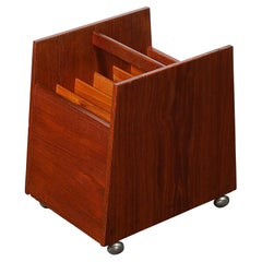Retro Mid-Century Magazine Rack in Book-Matched Rosewood by Rolf Hesland for Bruskbo