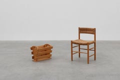 Mid-century Magazine Rack in full oak, France 1960s