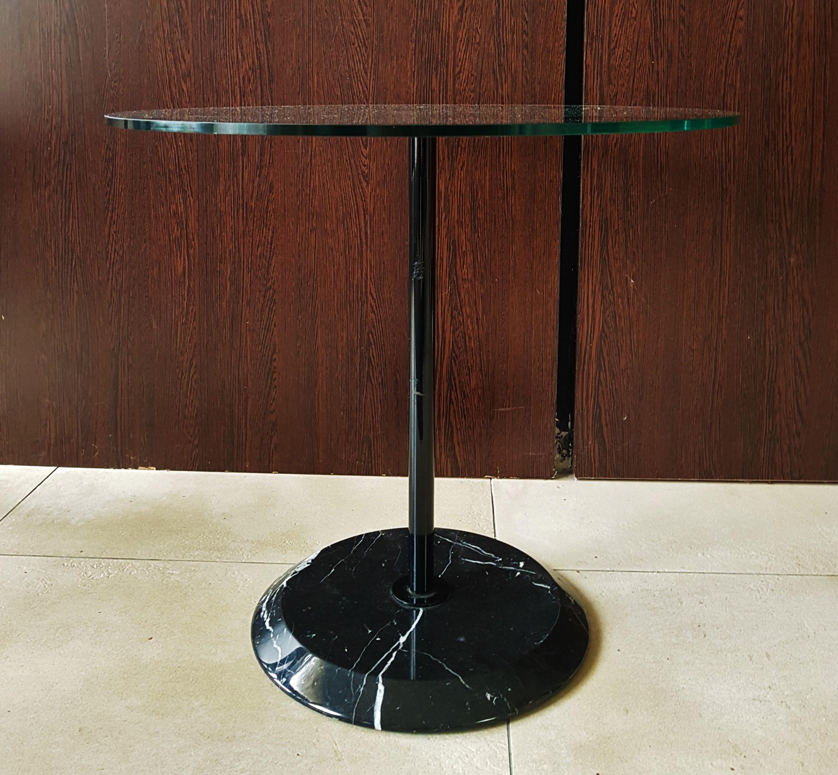 Midcentury Magistretti for Cattelan Marble Glass Side Coffee Table, Italy, 1980 4