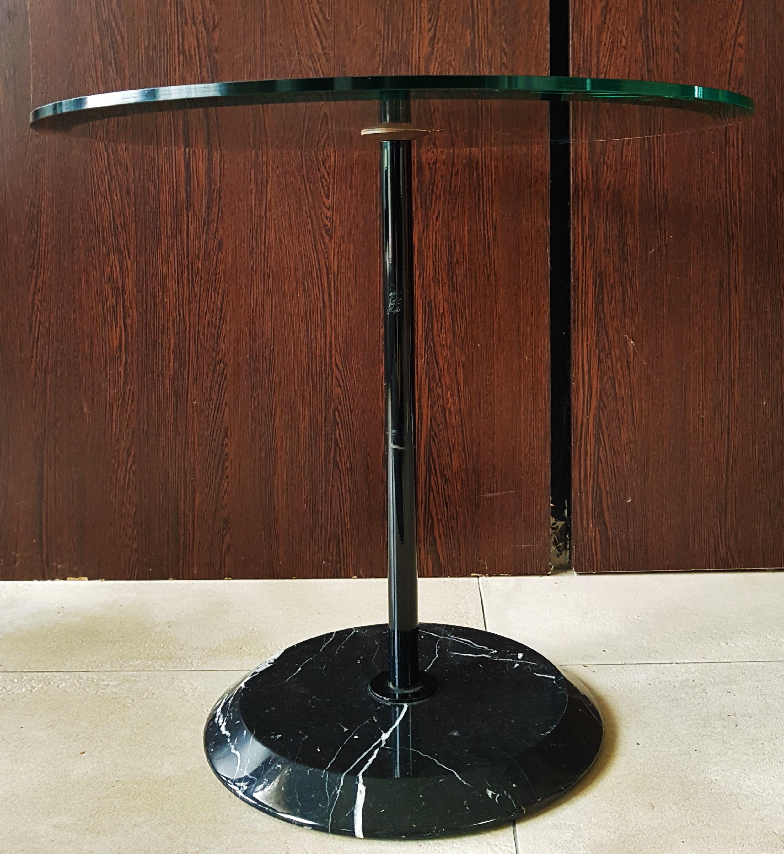 Midcentury Magistretti for Cattelan Marble Glass Side Coffee Table, Italy, 1980 5