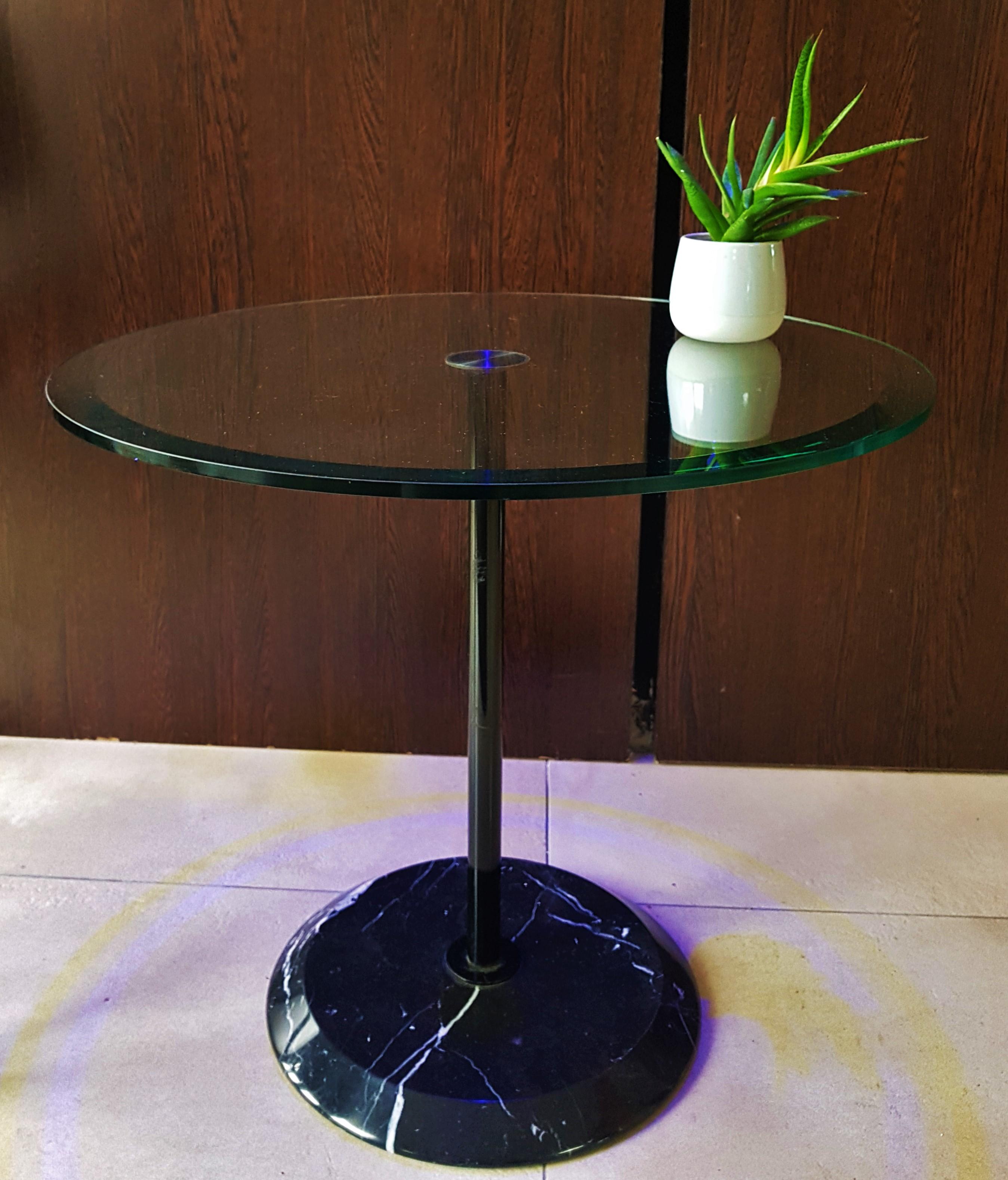 Midcentury Magistretti for Cattelan Marble Glass Side Coffee Table, Italy, 1980 11