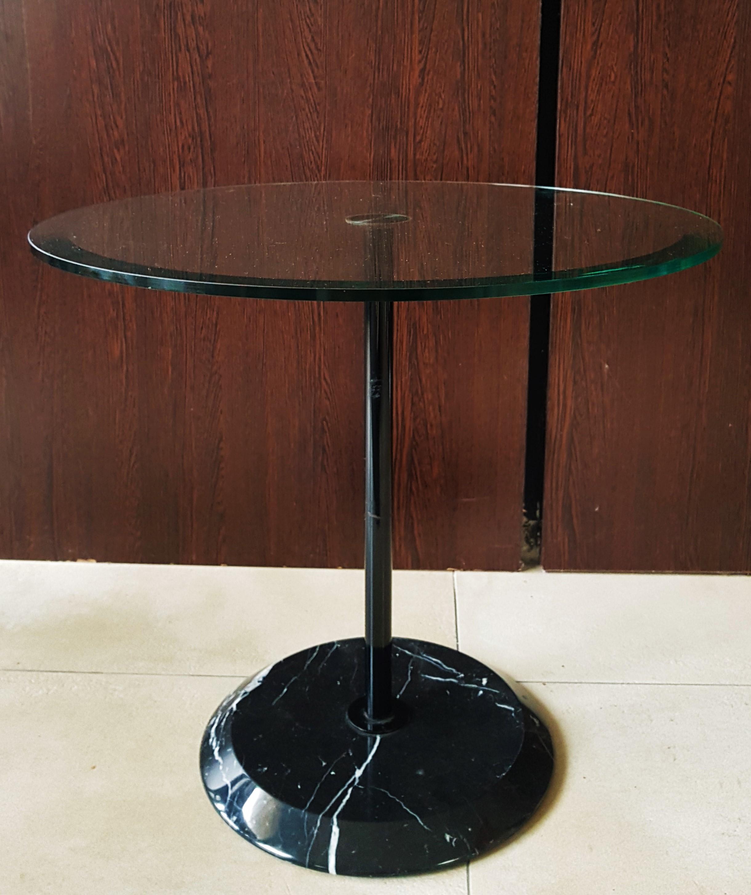 Midcentury Magistretti for Cattelan Marble Glass Side Coffee Table, Italy, 1980 2