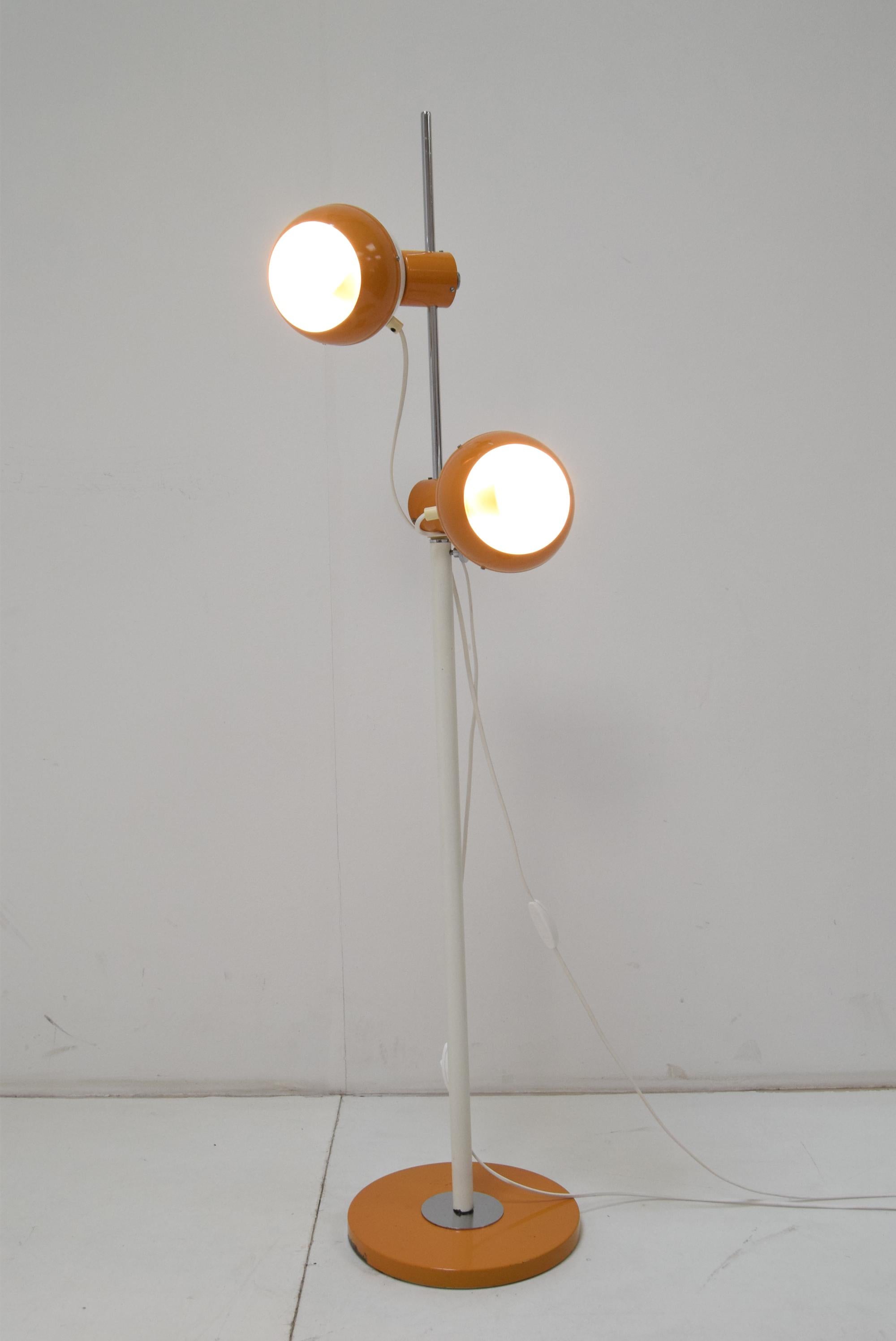 Metal Mid-Century Magnetic Floor Lamp Adjustable/Drukov, 1970's For Sale