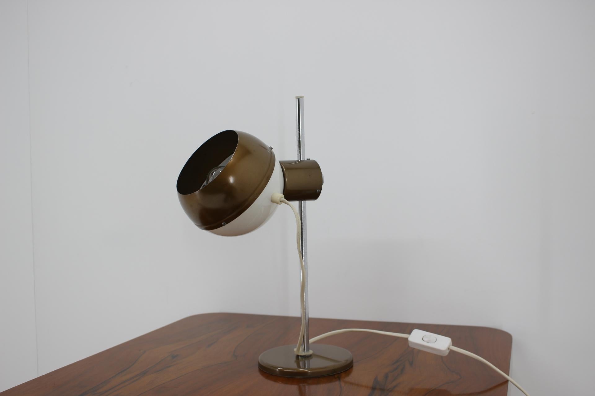 Metal Midcentury Magnetic Table Lamp/Drukov, 1970s For Sale