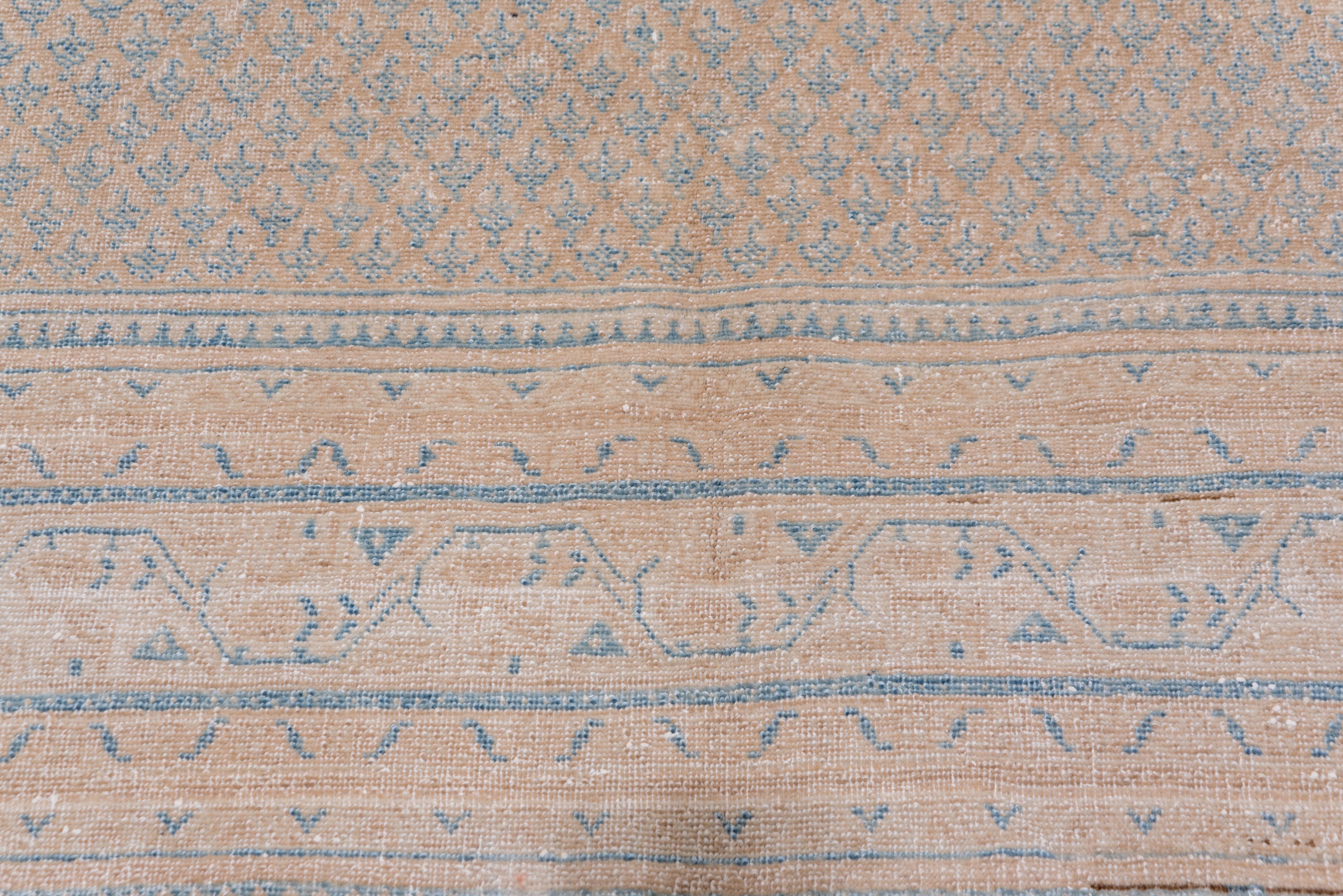 Mid-20th Century Midcentury Mahal Carpet, Neutral Palete, Blue Accents For Sale