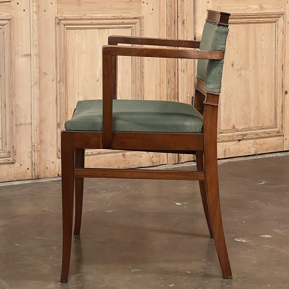 Mid-Century Mahogany Armchair by De Coene In Good Condition For Sale In Dallas, TX