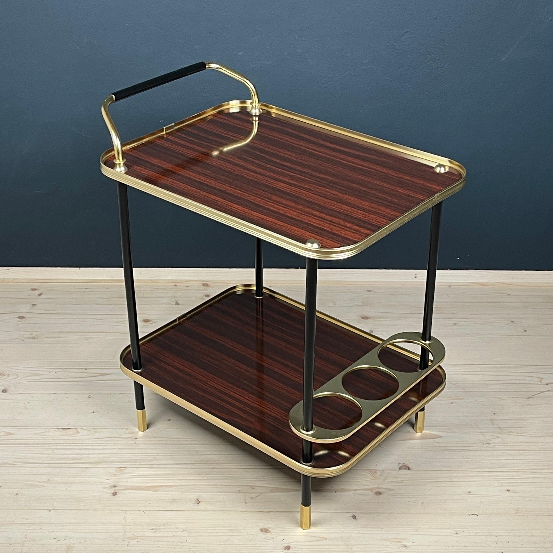 Mid-Century Mahogany Bar Cart by Ico Parisi for MB Italy 1960s  For Sale 4