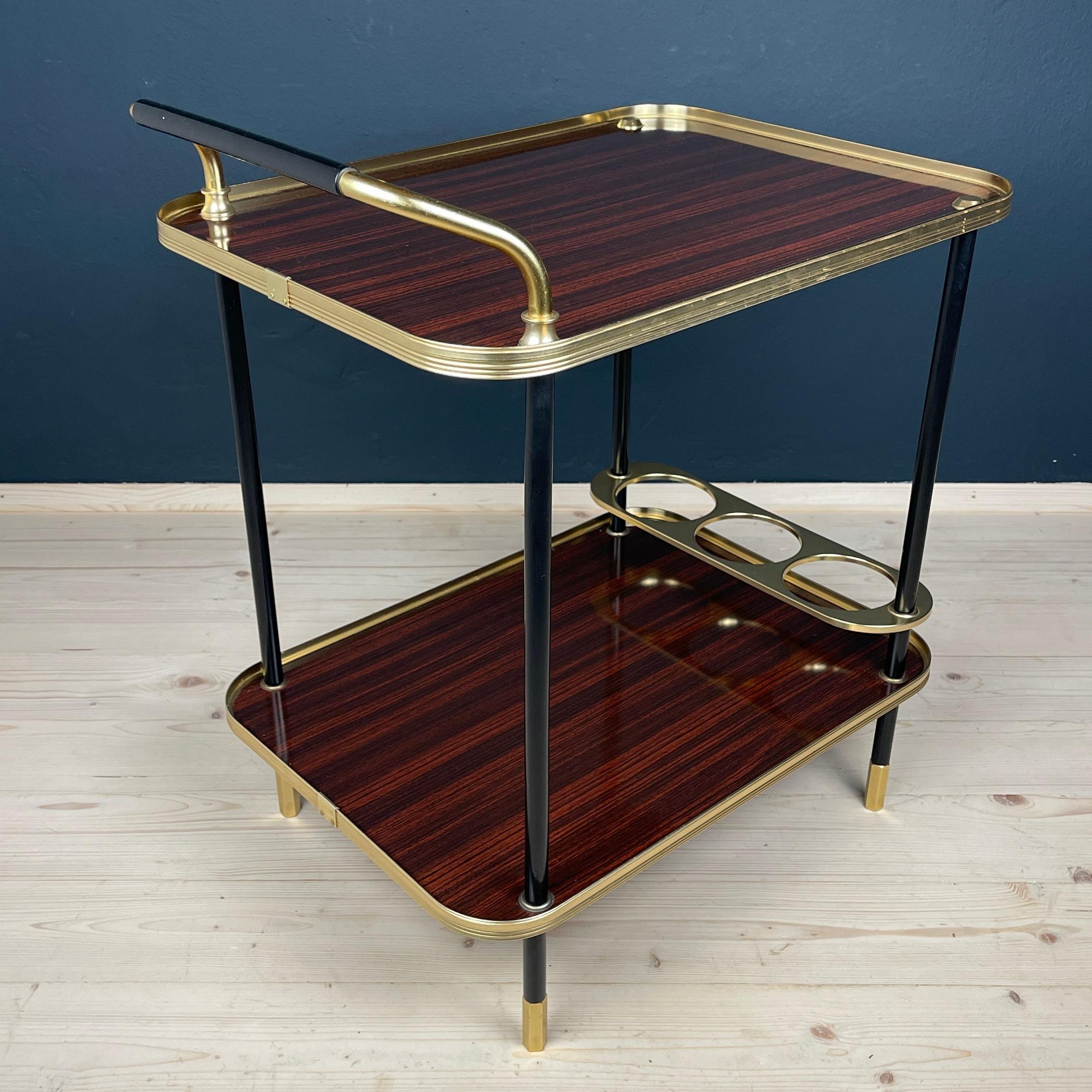 Mid-Century Mahogany Bar Cart by Ico Parisi for MB Italy 1960s  For Sale 1