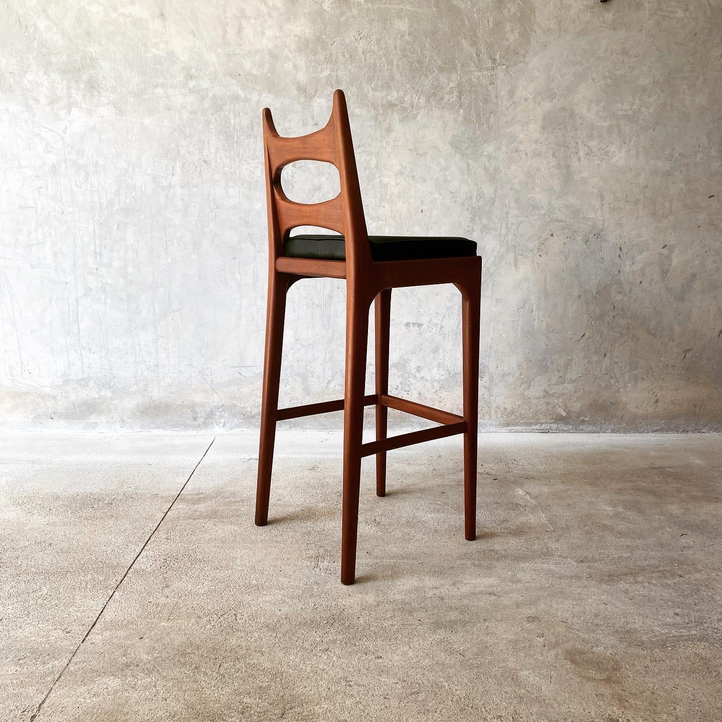 20th Century Mid Century Mahogany Bar Stools