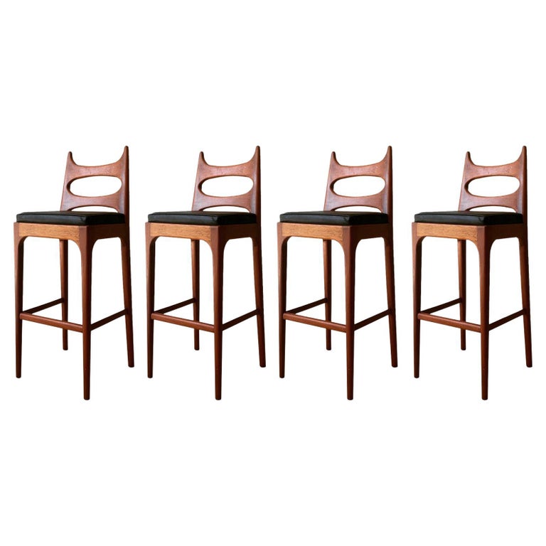 Mid Century Mahogany Bar Stools at 1stDibs