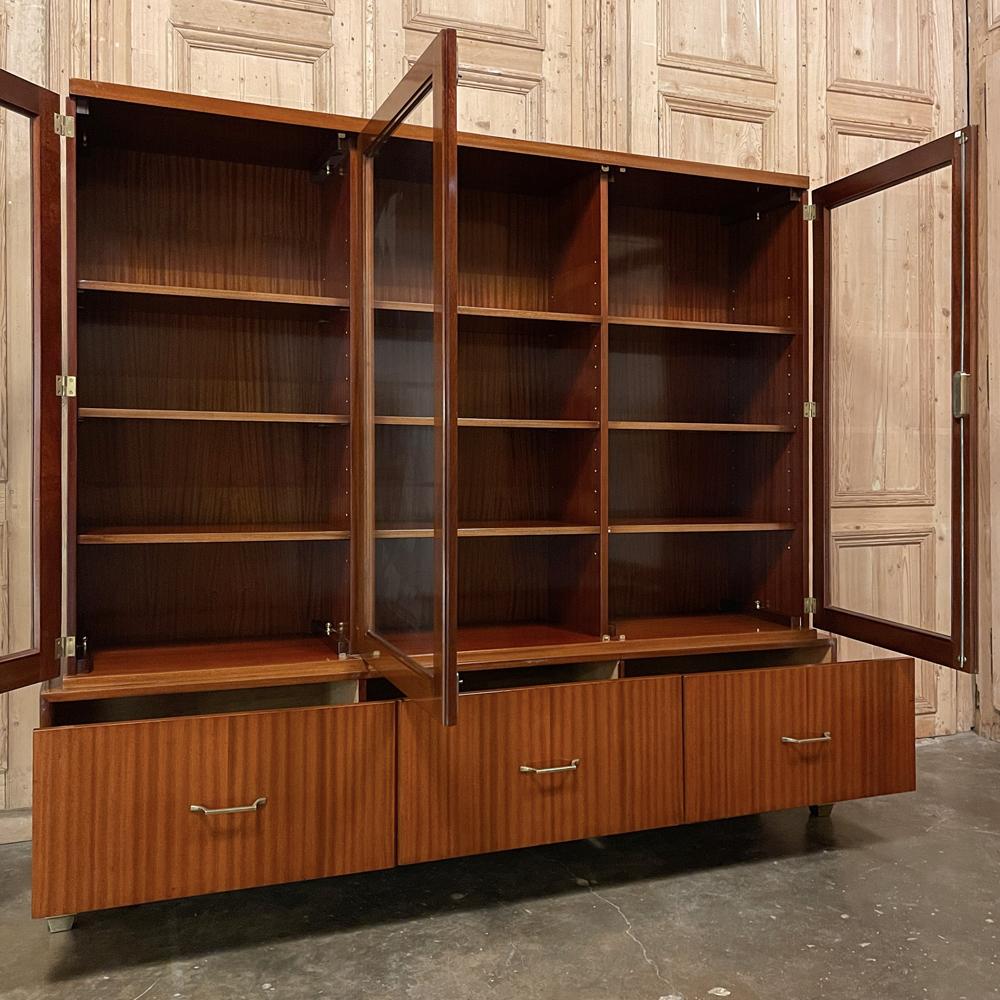 Belgian Mid-Century Mahogany Bookcase by De Coene of Courtrai For Sale