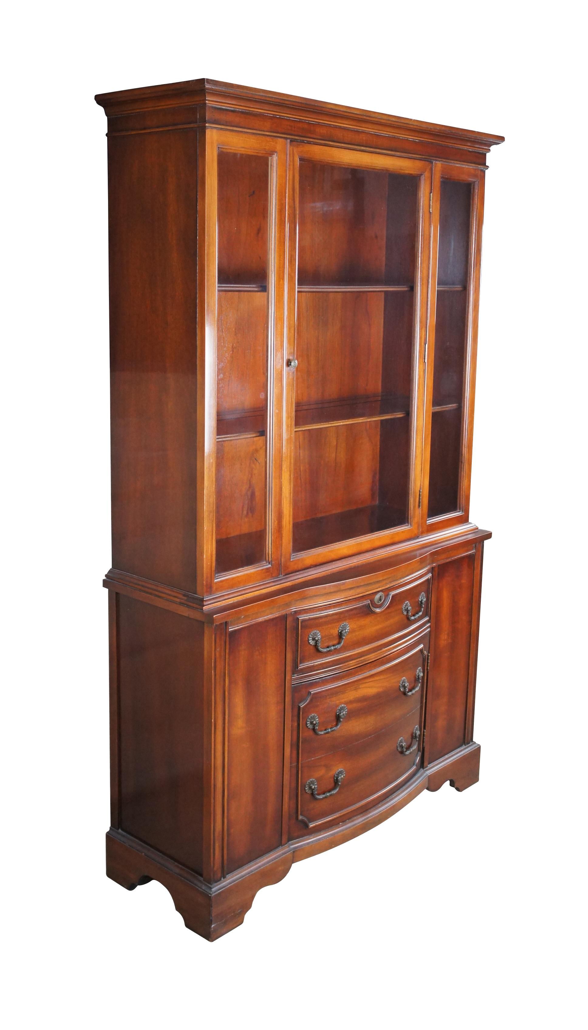 bow front curio cabinet