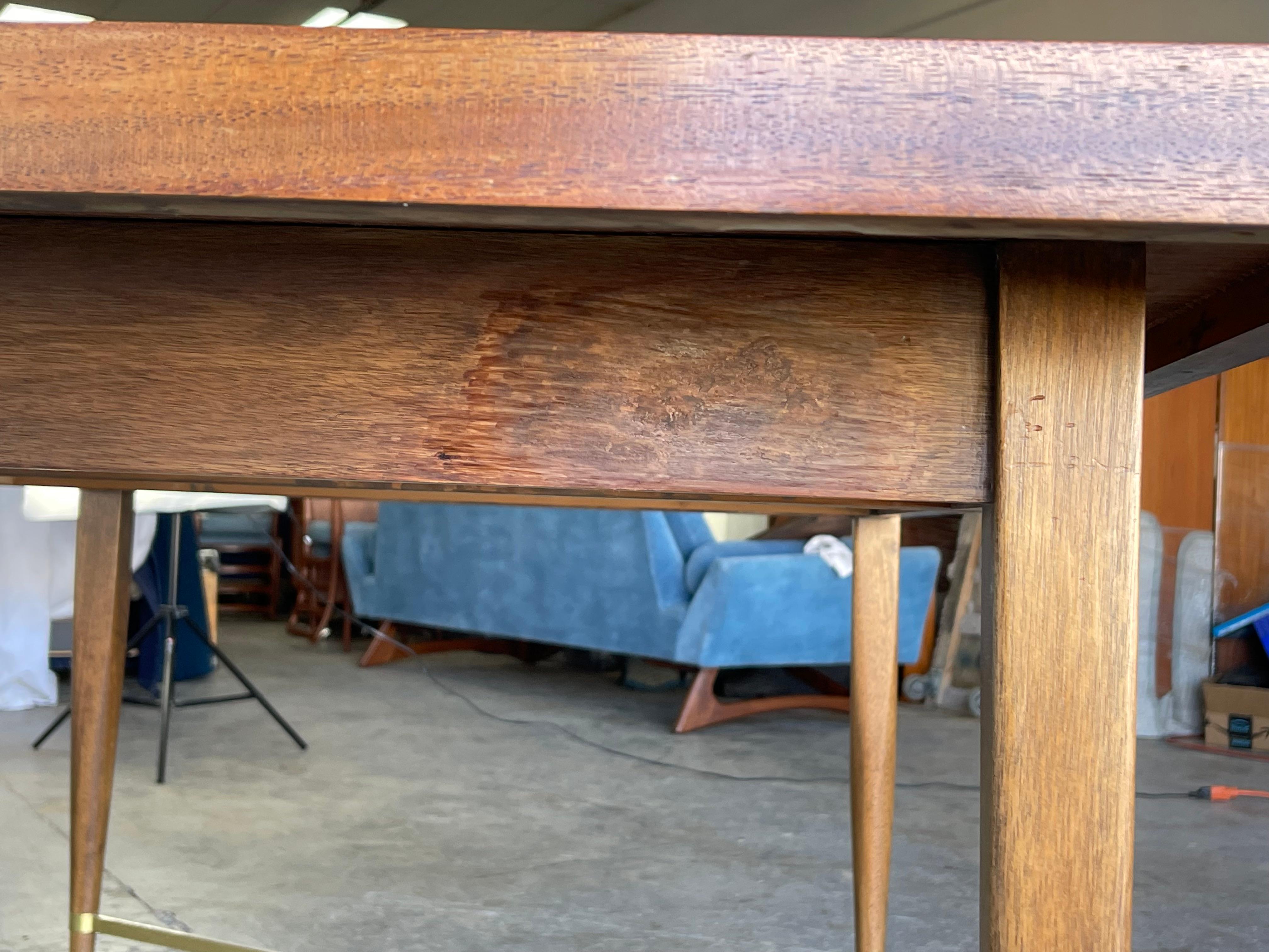 Mid-Century Mahogany & Brass X Cross Dining Table by Paul McCobb for Calvin For Sale 6