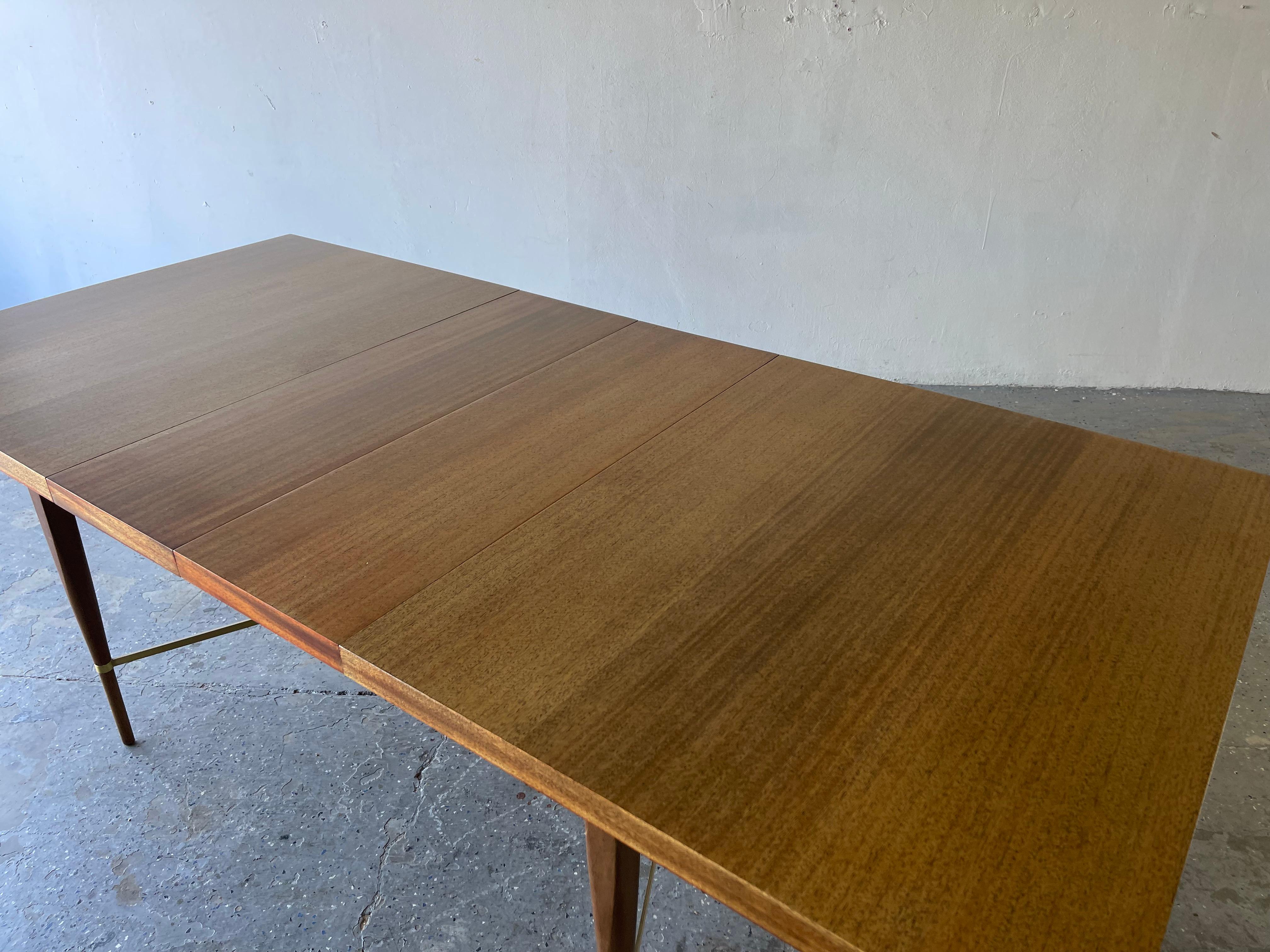 Mid-Century Mahogany & Brass X Cross Dining Table by Paul McCobb for Calvin For Sale 3