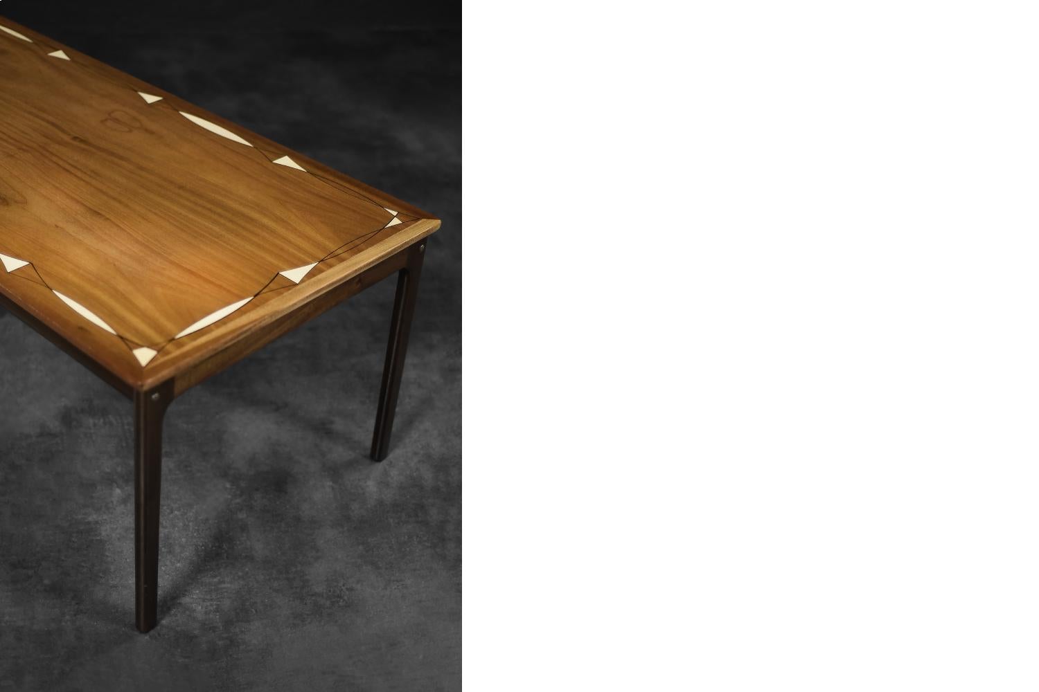 Mid-Century Mahogany Coffee Table with Hand-Painted Pattern by Ole Wanscher For Sale 8