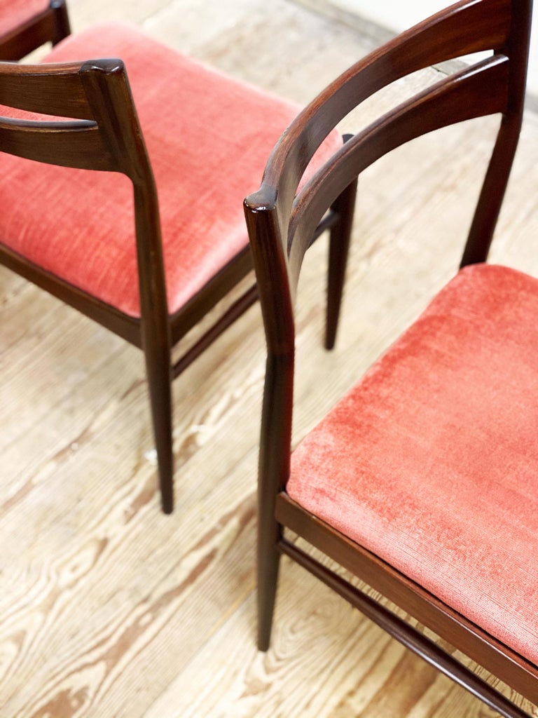 Mid Century Mahogany Colored Dining Chairs, Danish Design, Set of 6 For