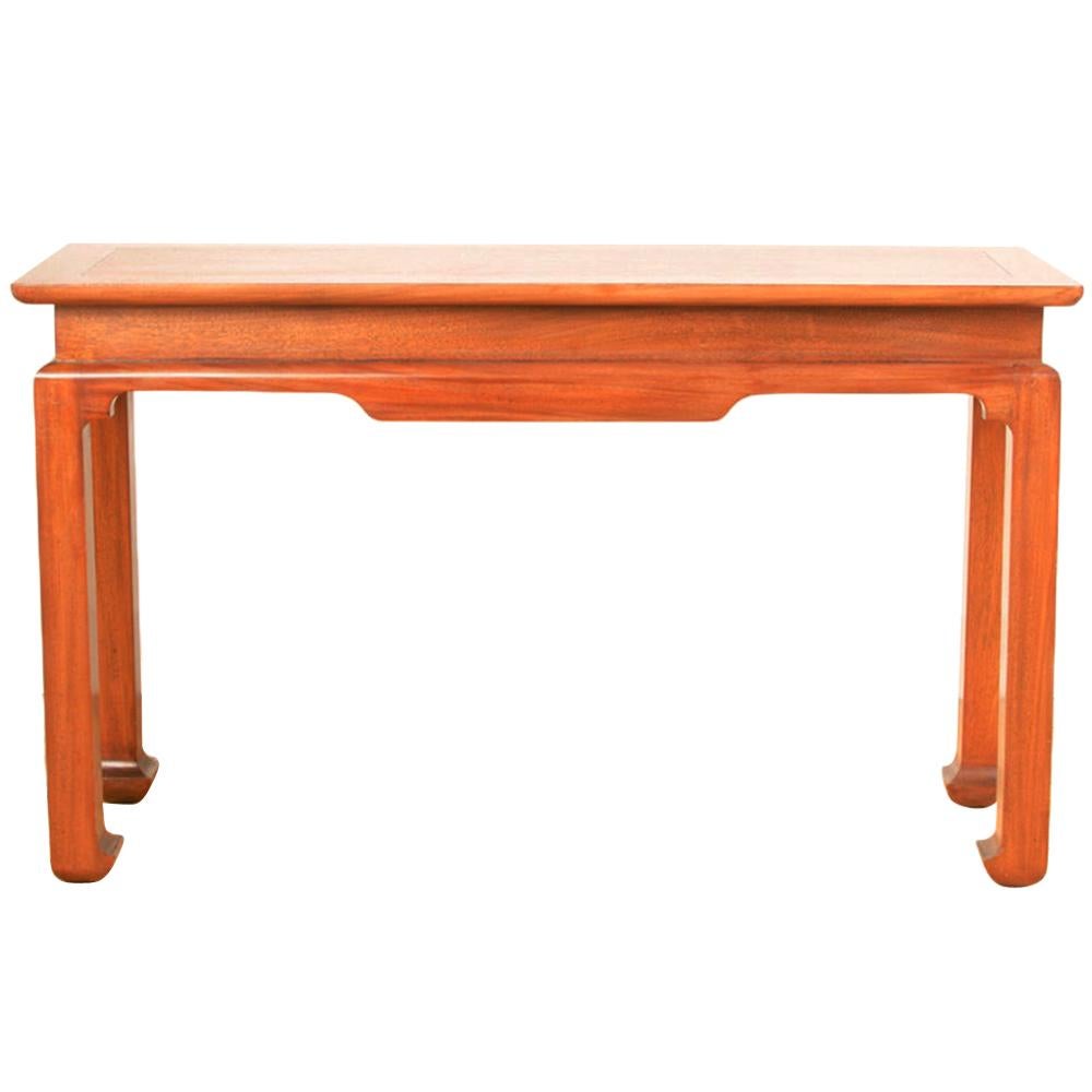 Midcentury Mahogany Console in the Manner of James Mont, circa 1950.