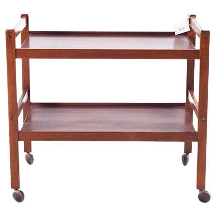 Mid Century Mahogany Danish Drinks/Tea Trolley For Sale