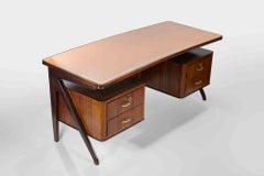 Mid-century Mahogany Desk Attr. to Vittorio Dassi, 1950s