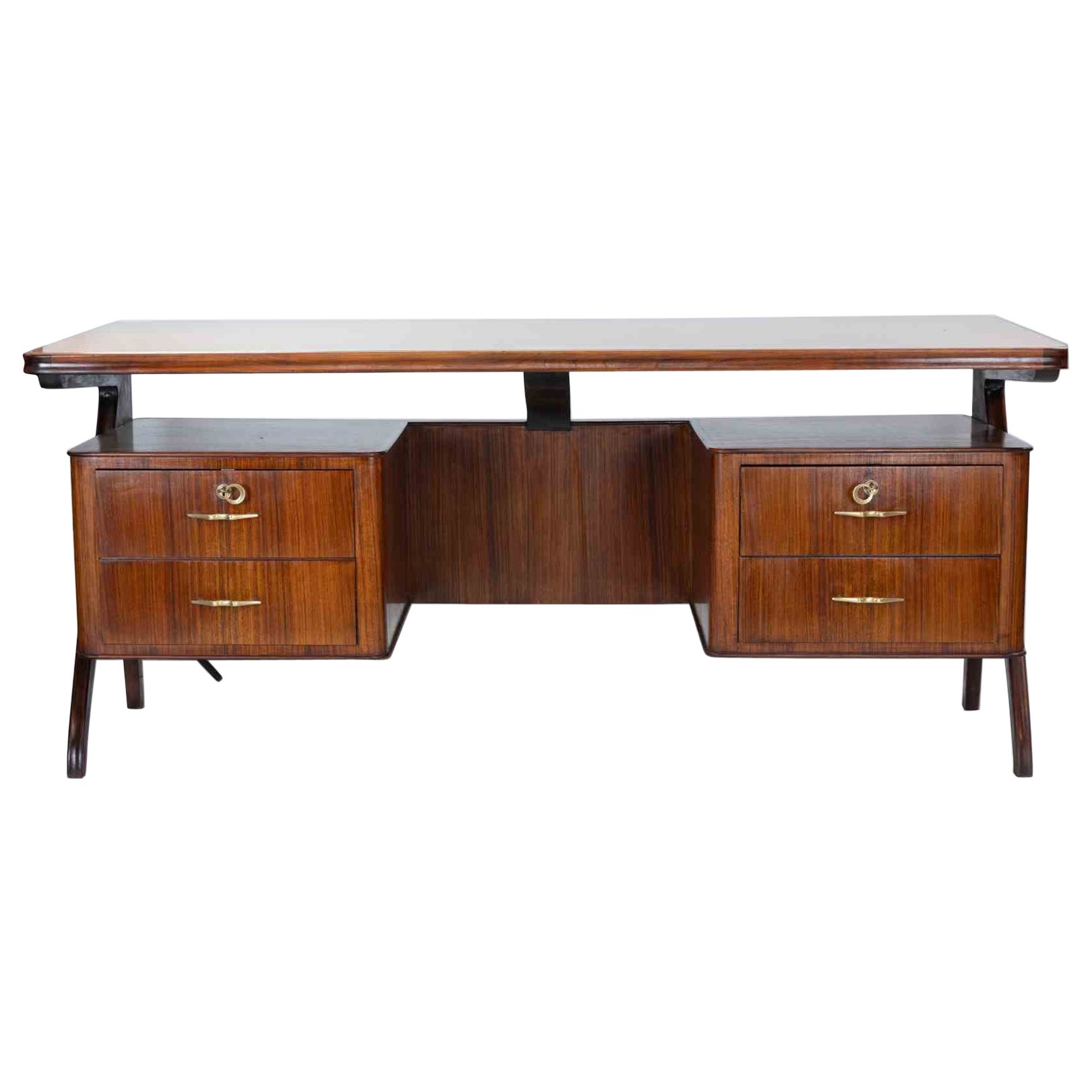 Mid-century Mahogany Desk Attr. to Vittorio Dassi, 1950s