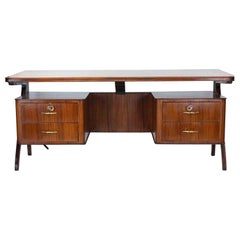 Mid-century Mahogany Desk Attr. to Vittorio Dassi, 1950s