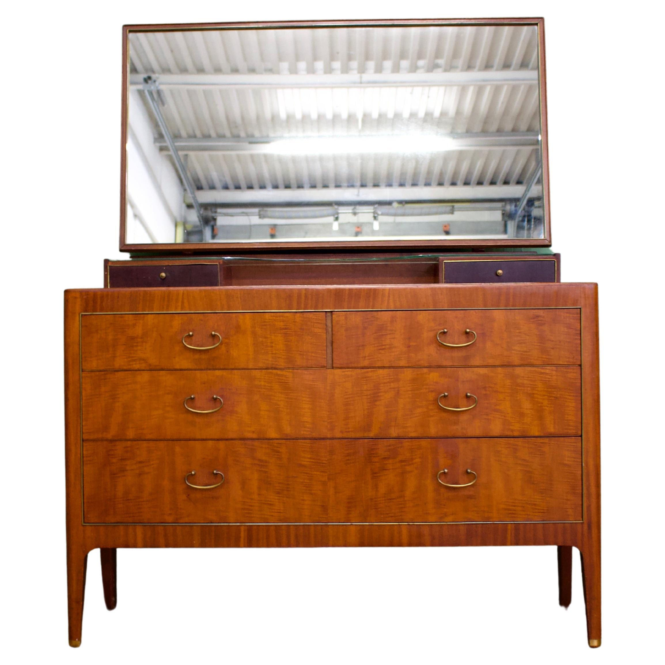 Midcentury Mahogany Dressing Chest by Greaves and Thomas, 1950s For Sale