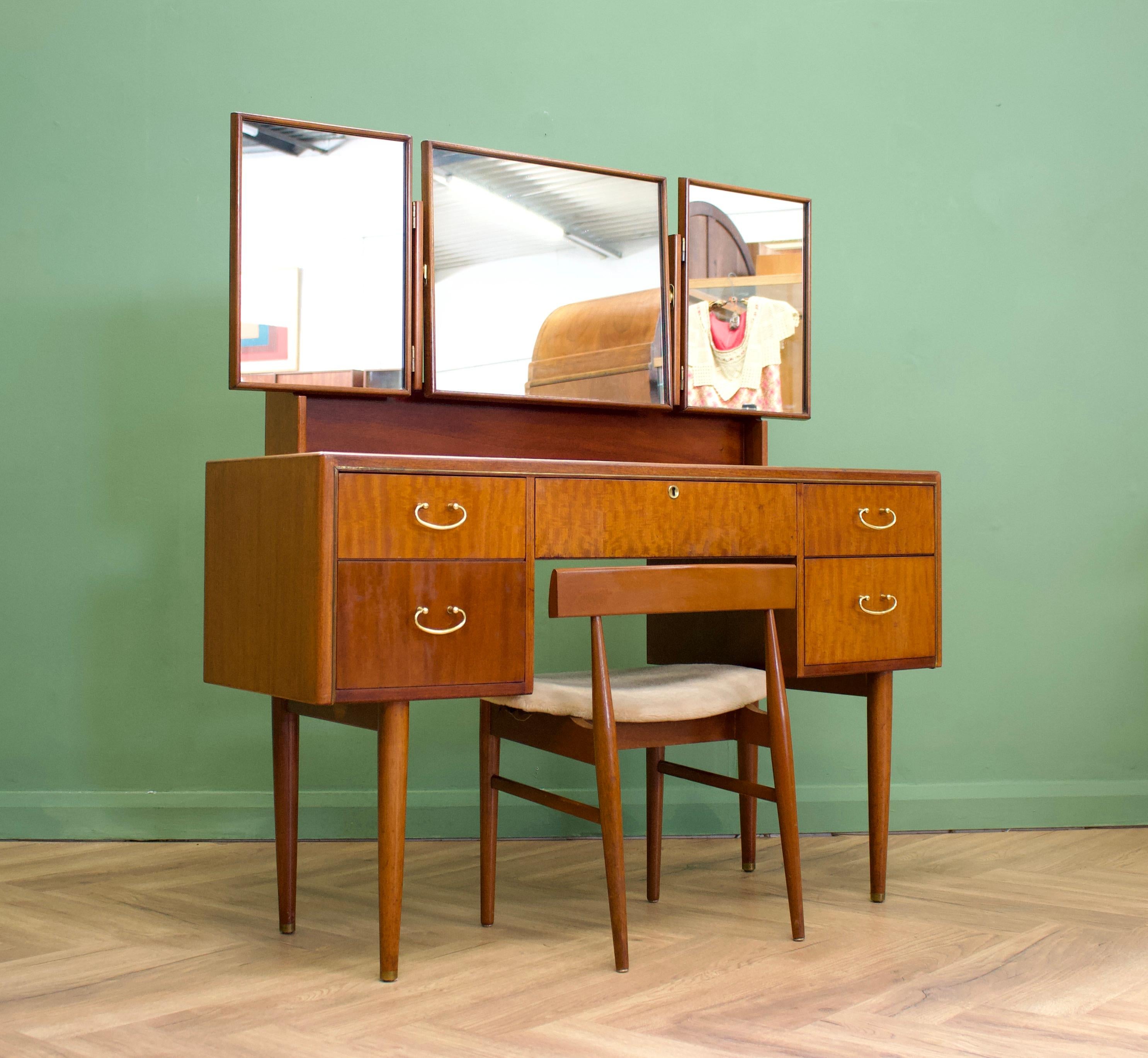 20th Century Midcentury Mahogany Dressing Table and Stool by Greaves and Thomas, 1950s