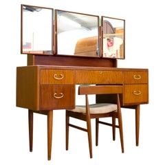 Midcentury Mahogany Dressing Table and Stool by Greaves and Thomas, 1950s