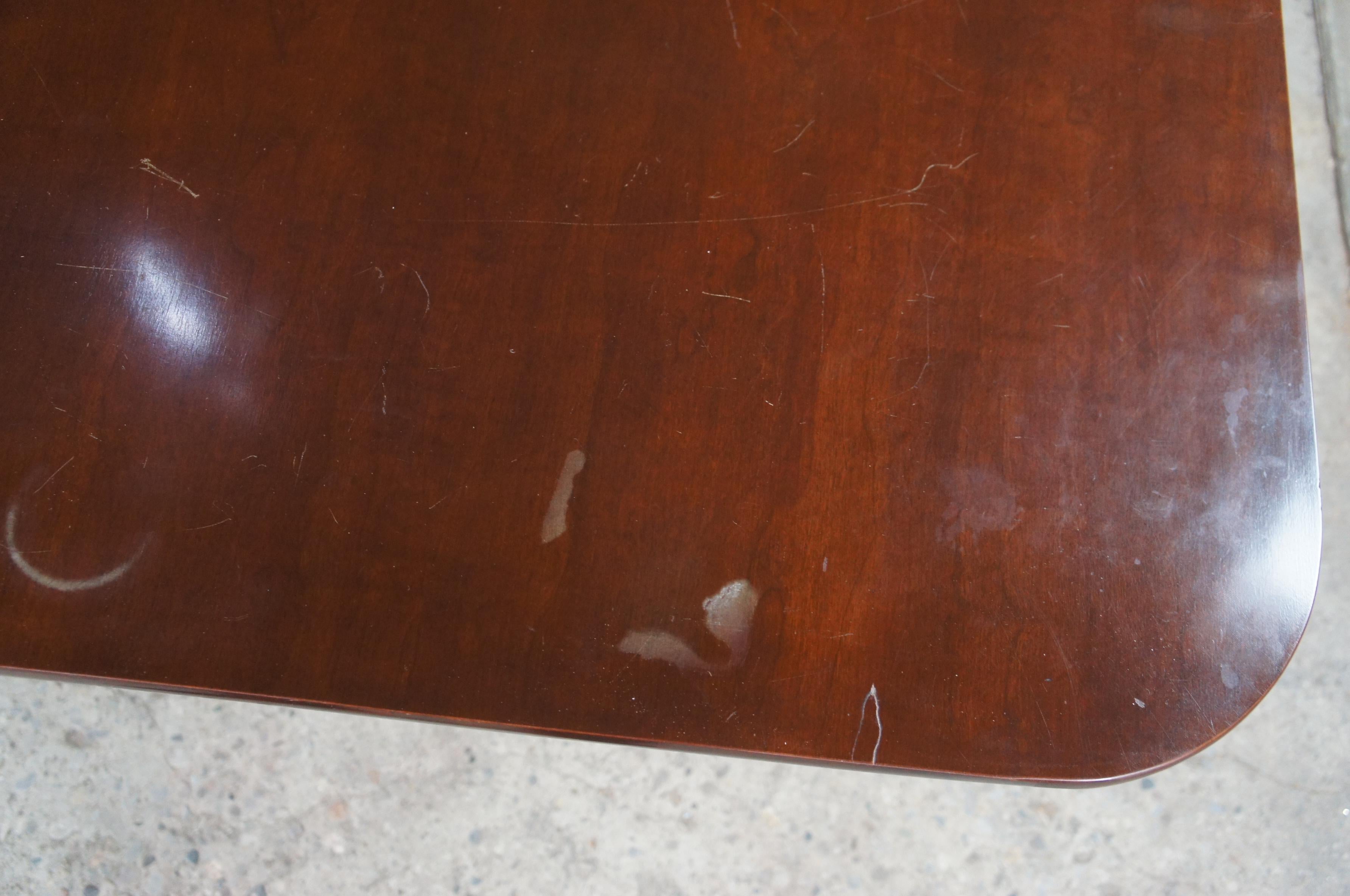 Sheraton Mid Century Mahogany Duncan Phyfe Barley Twist Claw Foot Dining Table 62