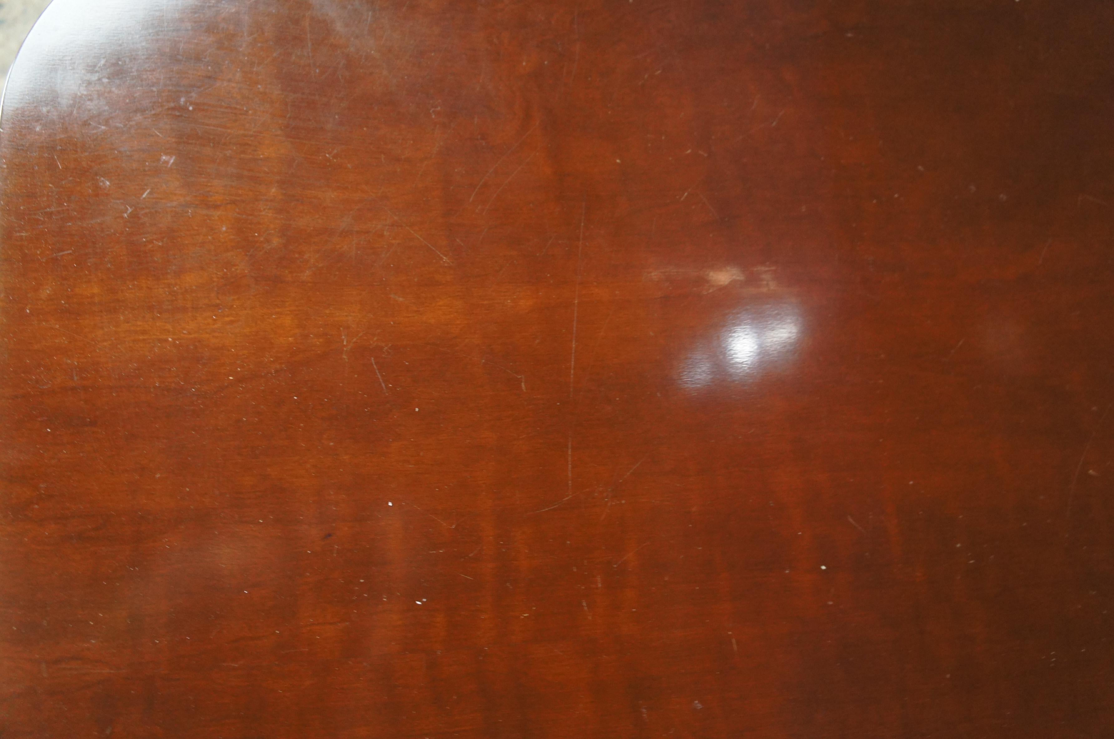 Mid-20th Century Mid Century Mahogany Duncan Phyfe Barley Twist Claw Foot Dining Table 62