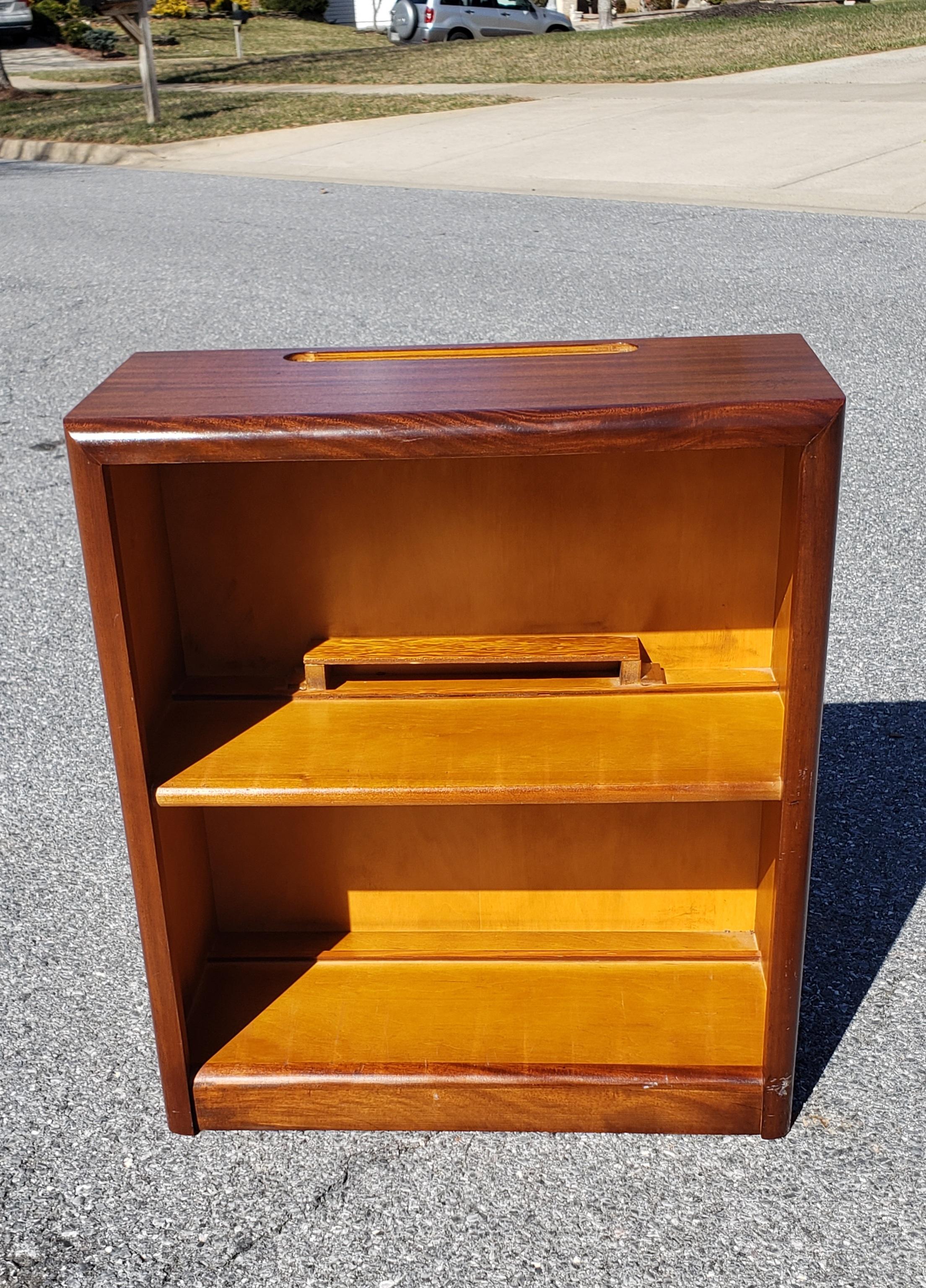 Midcentury mahogany encyclopedia low bookcase, 1960s measuring 25