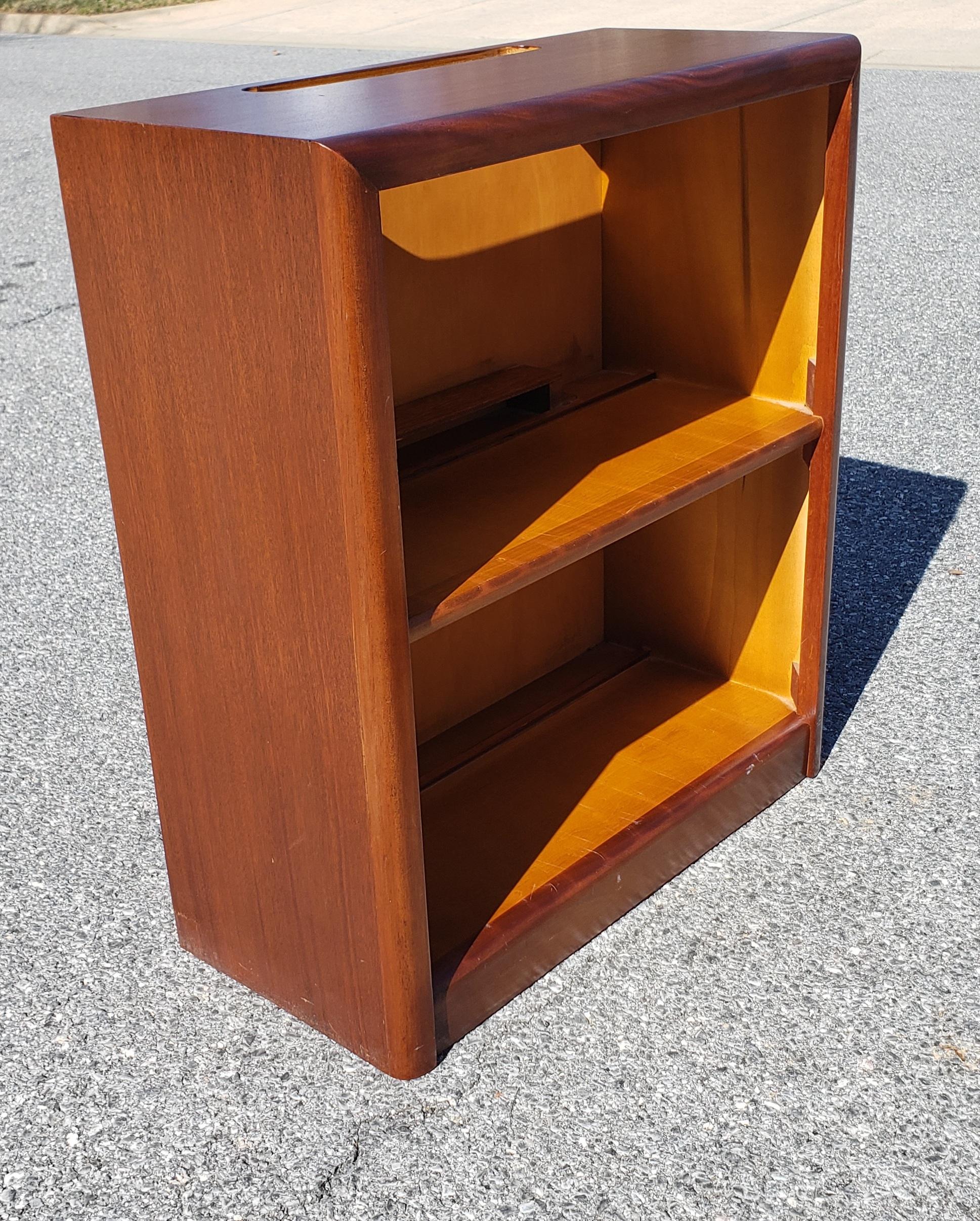 American Midcentury Mahogany Encyclopedia Low Bookcase, 1960s For Sale