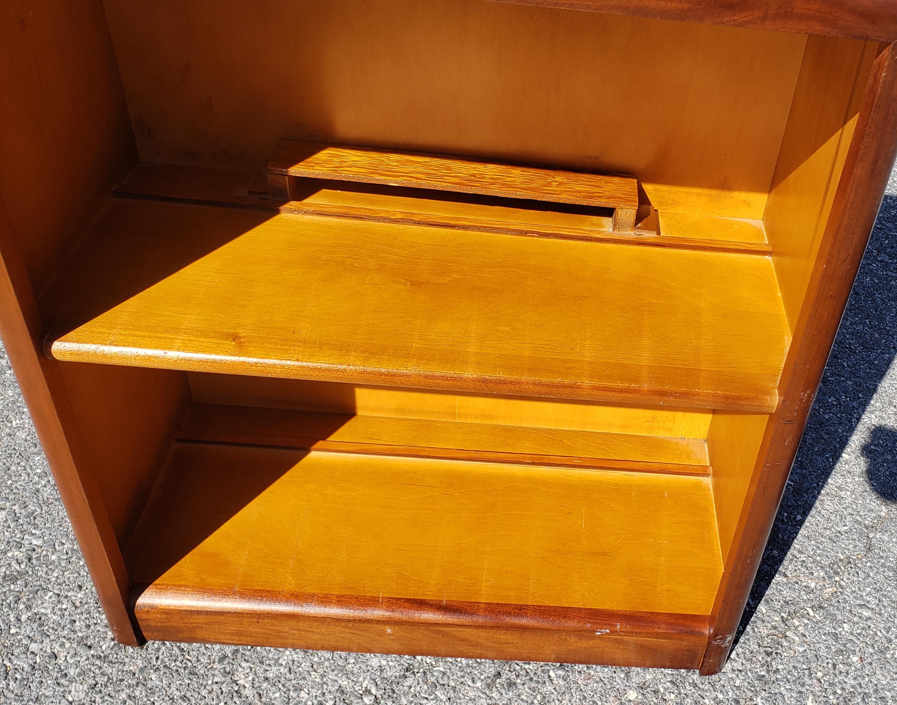 Varnished Midcentury Mahogany Encyclopedia Low Bookcase, 1960s For Sale
