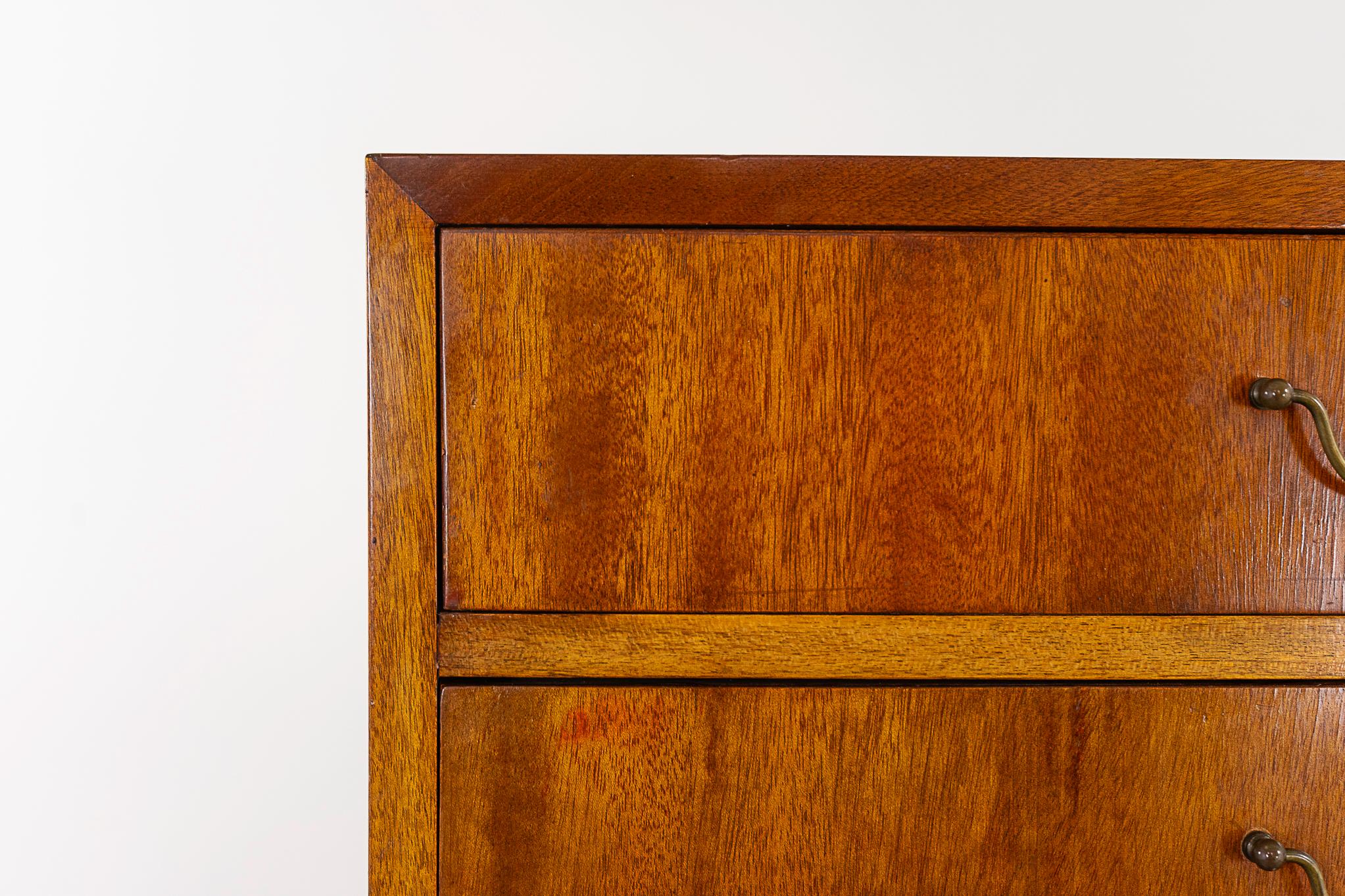 Scandinavian Modern Mid-Century Mahogany Highboy Dresser  For Sale
