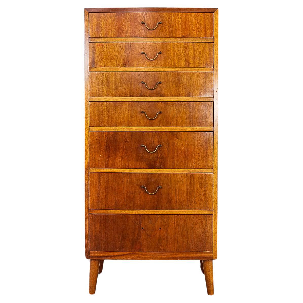 Mid-Century Mahogany Highboy Dresser  For Sale