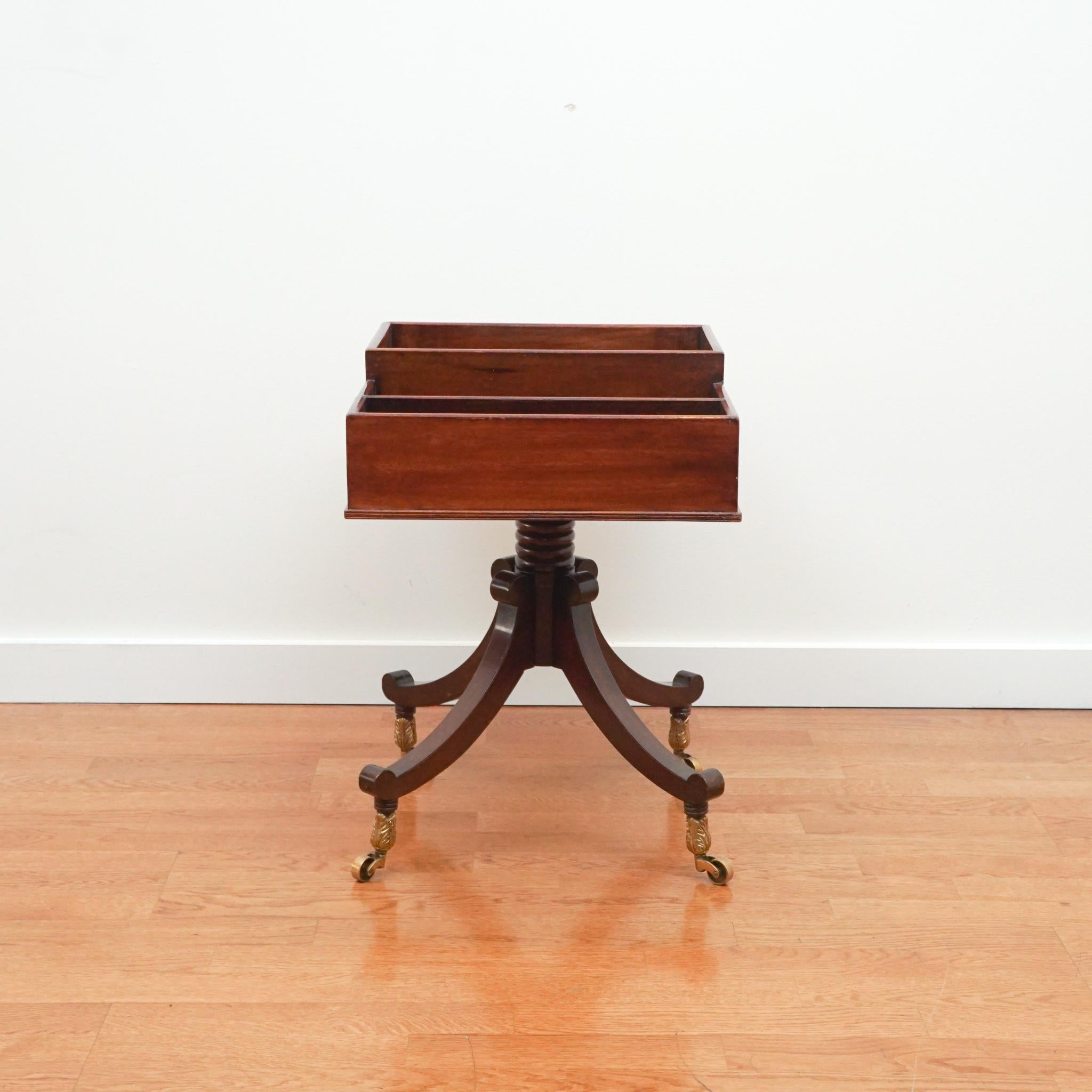 North American Mid-Century Mahogany Magazine Stand/Side Table For Sale
