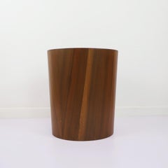 Mid Century Mahogany Plywood Trash Can